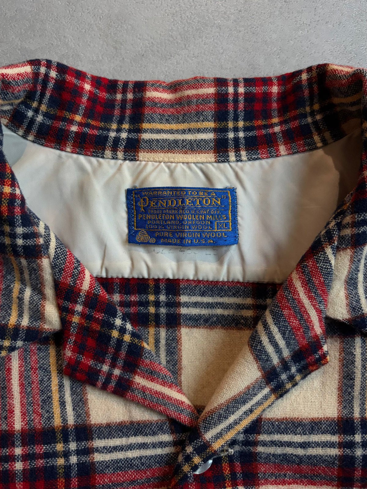 70's PENDLETON open coller wool shirt "Made in USA"