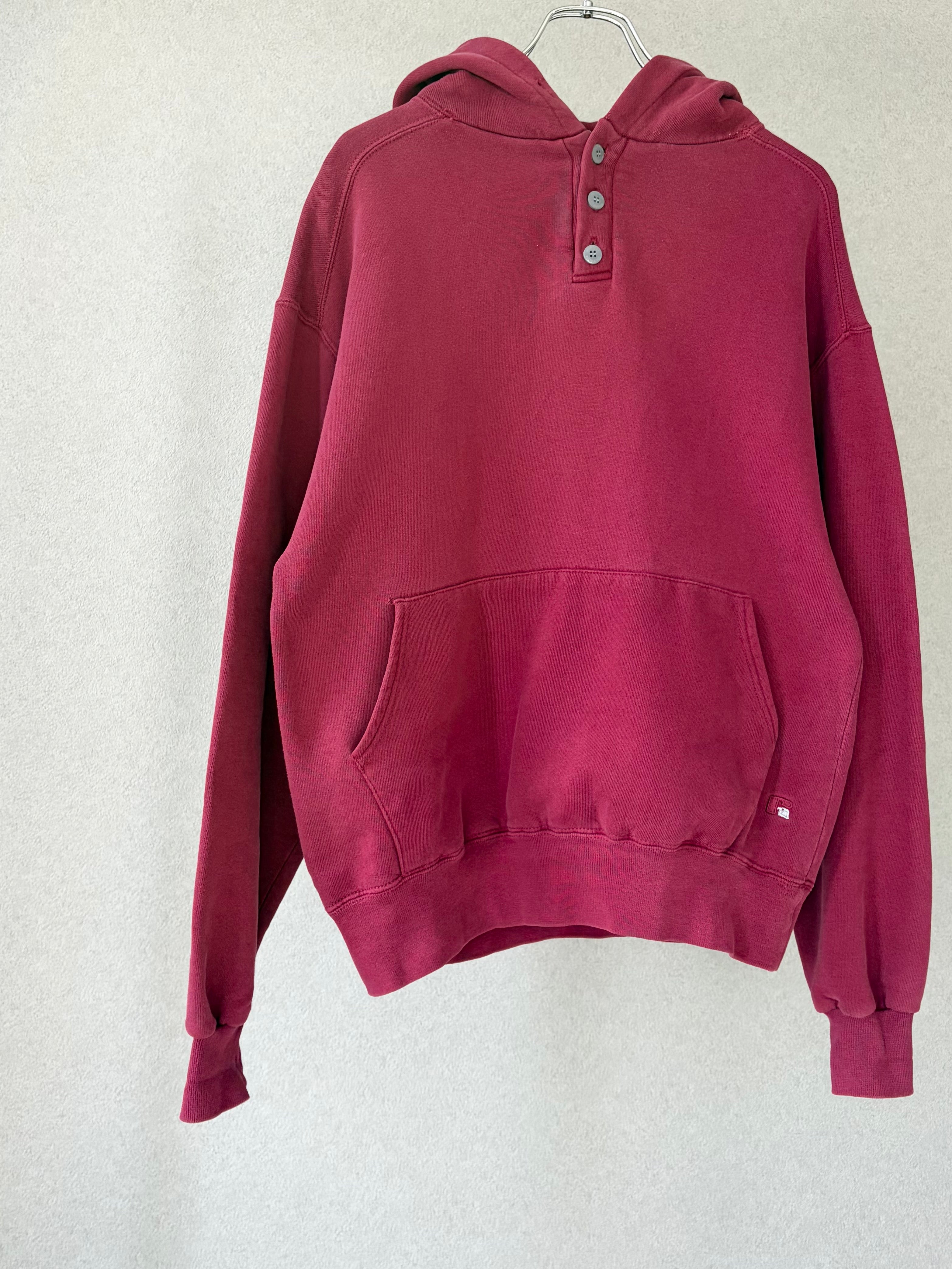 90's RUSSELL henry neck sweat hoodie 