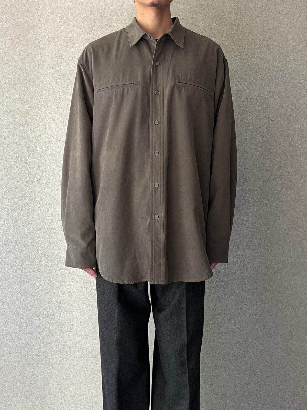 00's KNIGHTSBRIDGE faux suede shirt