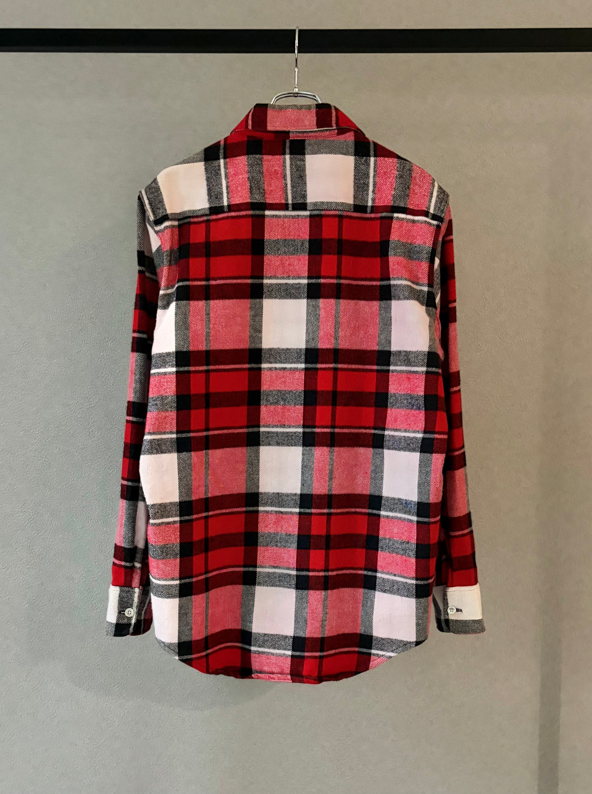 70's GOLDEN KEY open collar flannel shirt "Dead Stock"