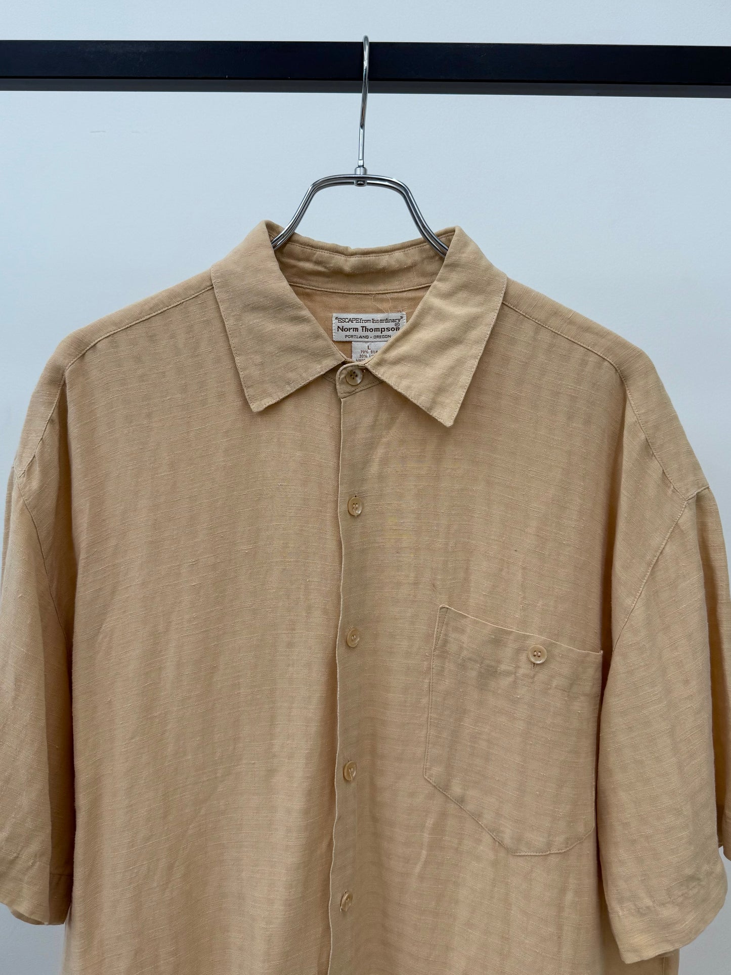 90's Norm Thompson silk × linen shirt