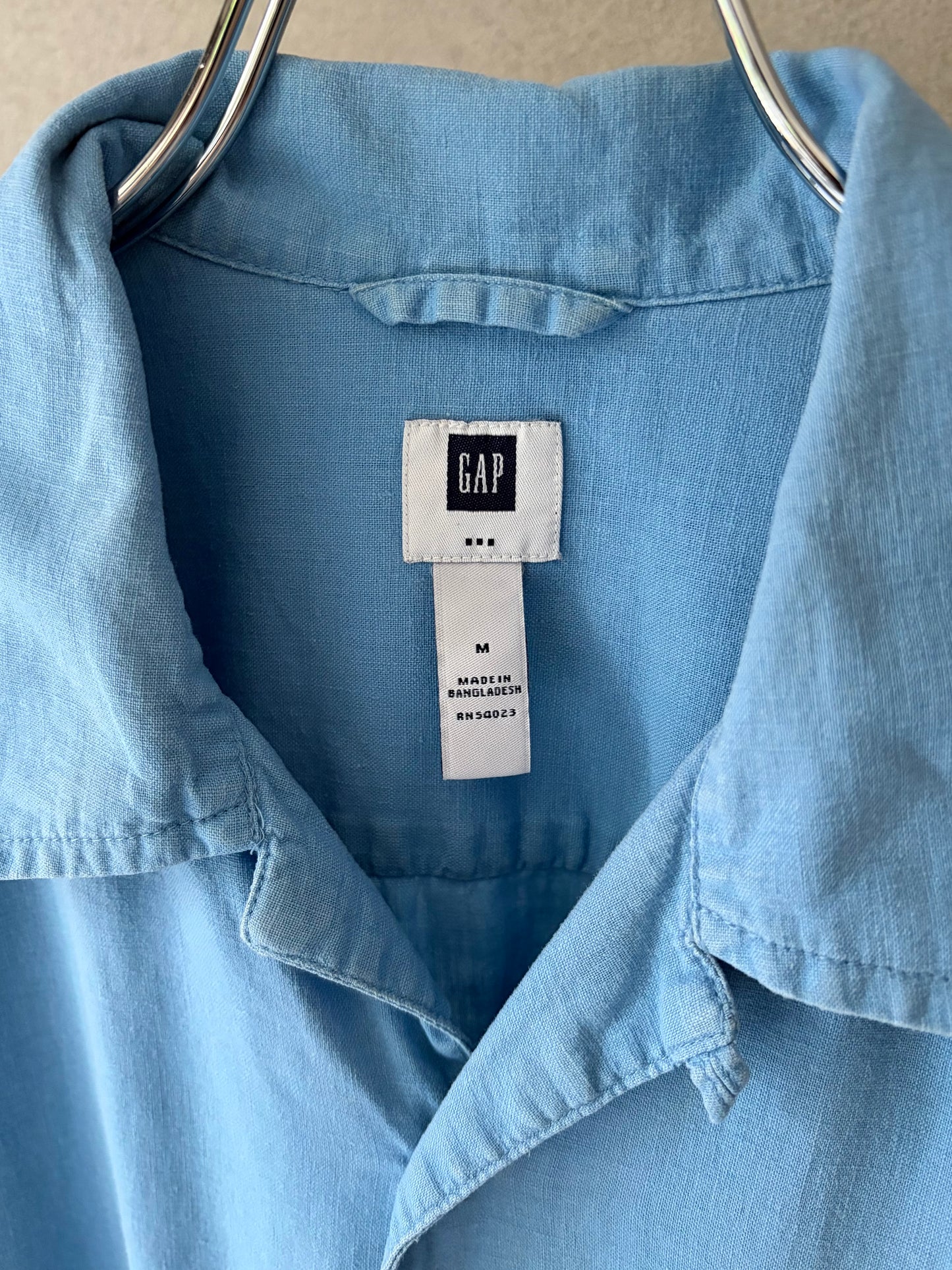 00's GAP open collar linen shirt