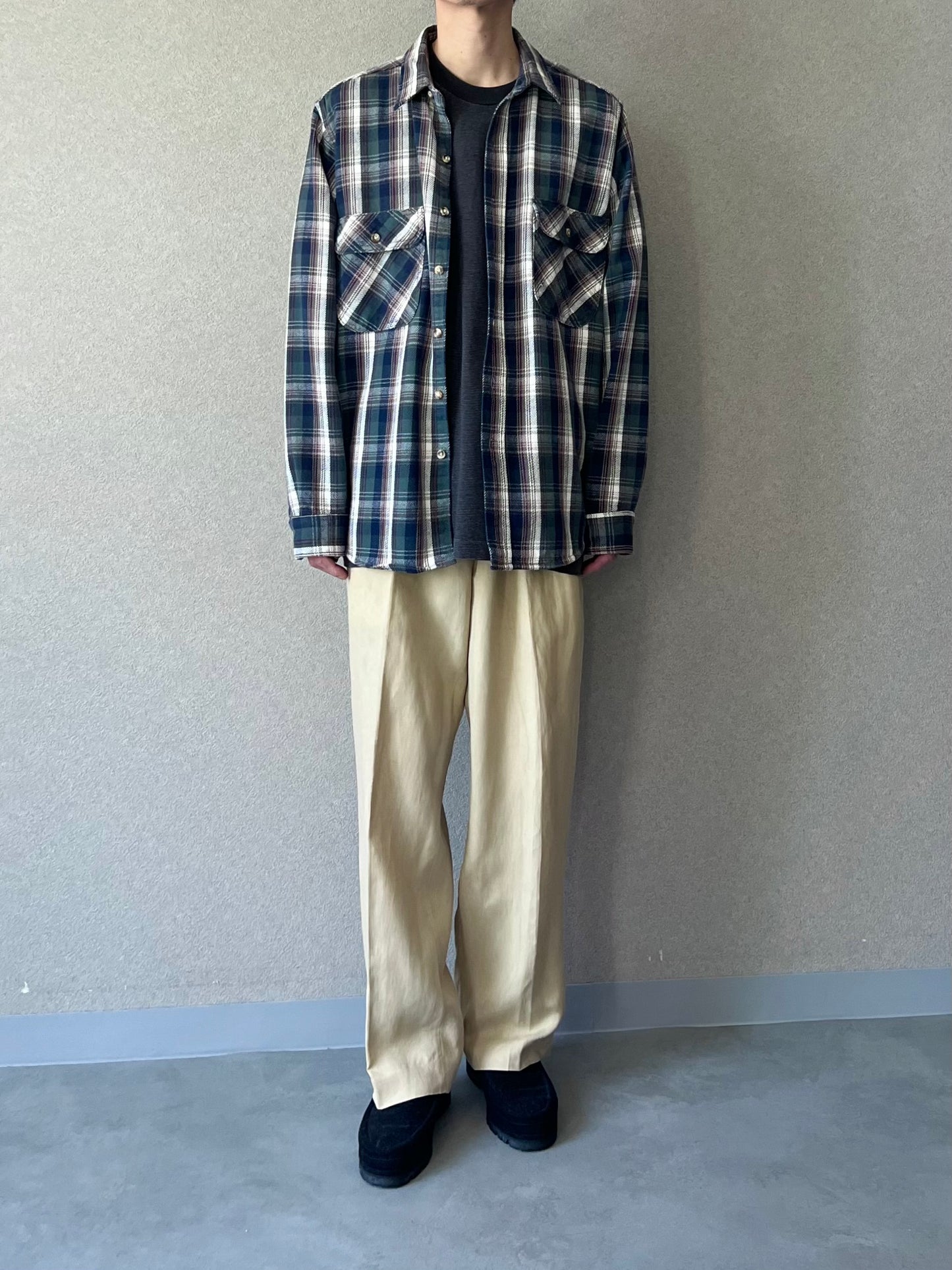 90's FIVE BROTHER flannel shirt