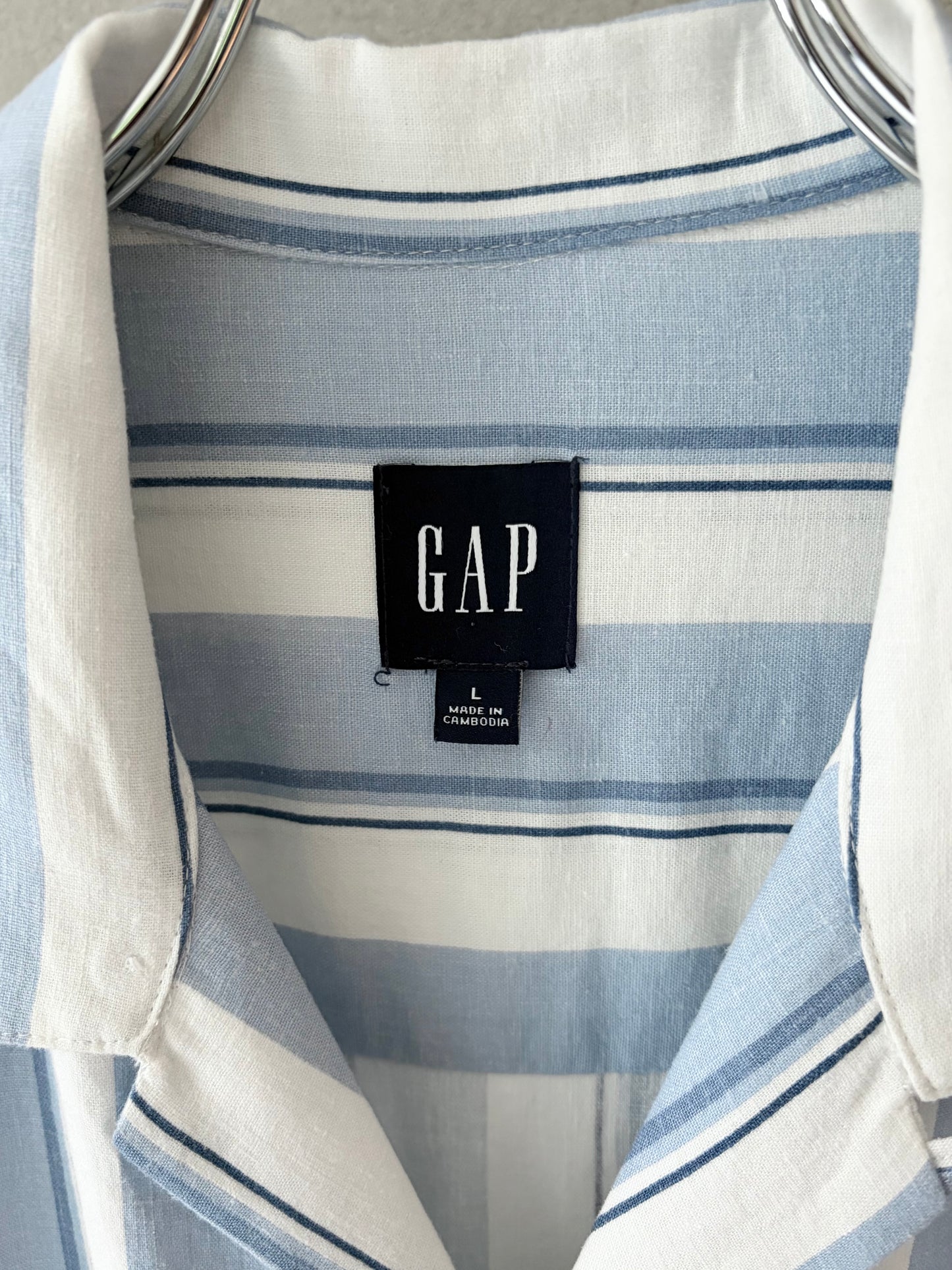 00's GAP linen×rayon  open collar shirt