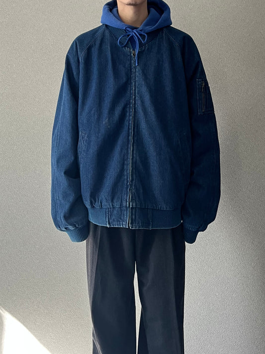 80's Eddie Bauer MA-1 style denim jacket