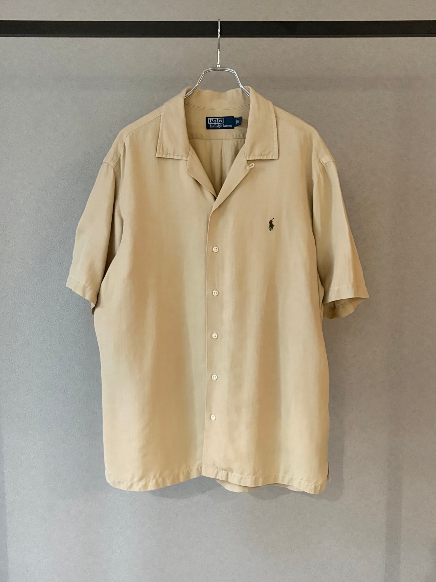 90's Polo Ralph Lauren silk linen open collar shirt