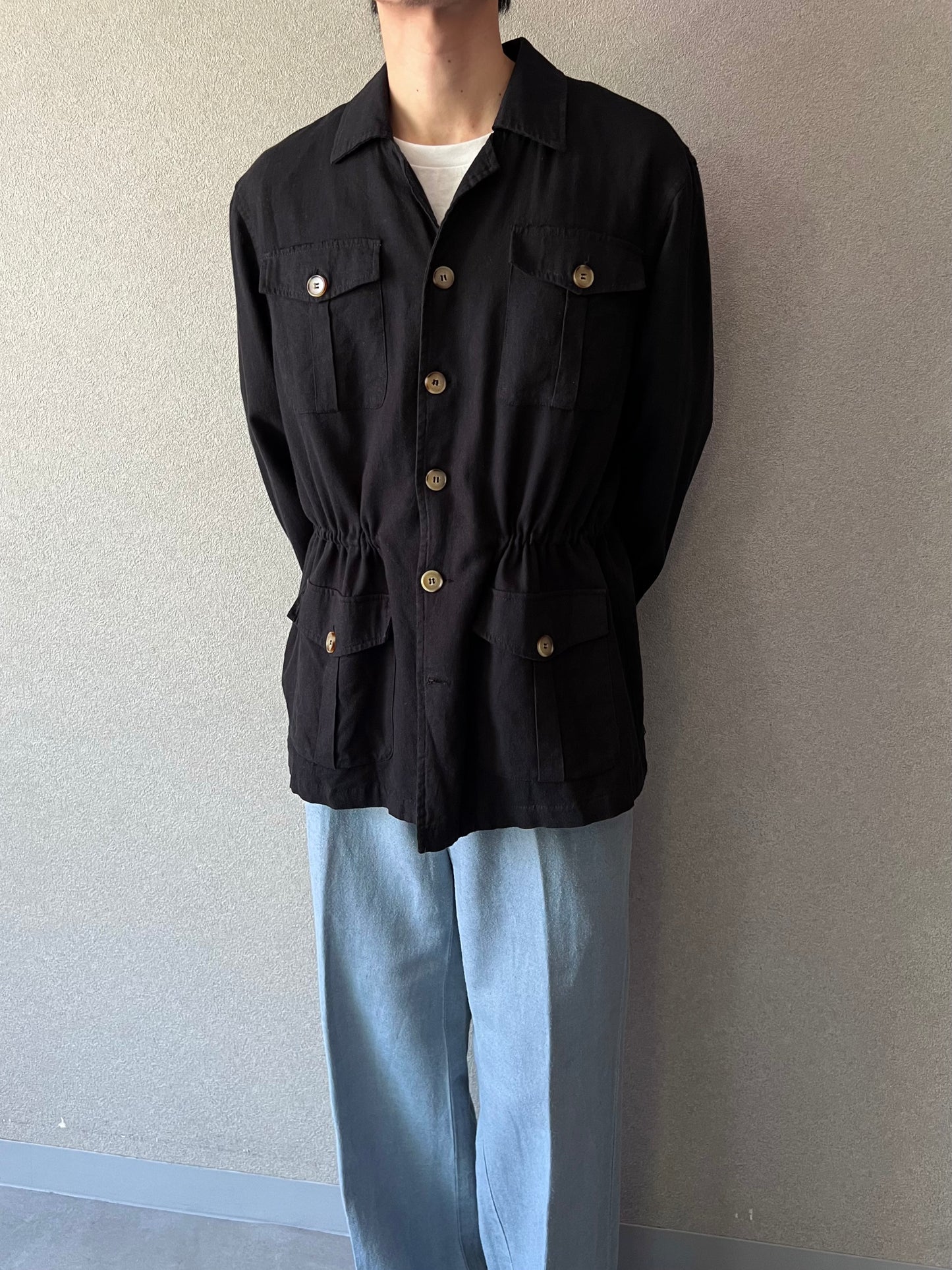 80's〜 UNKNOWN linen safari style jacket