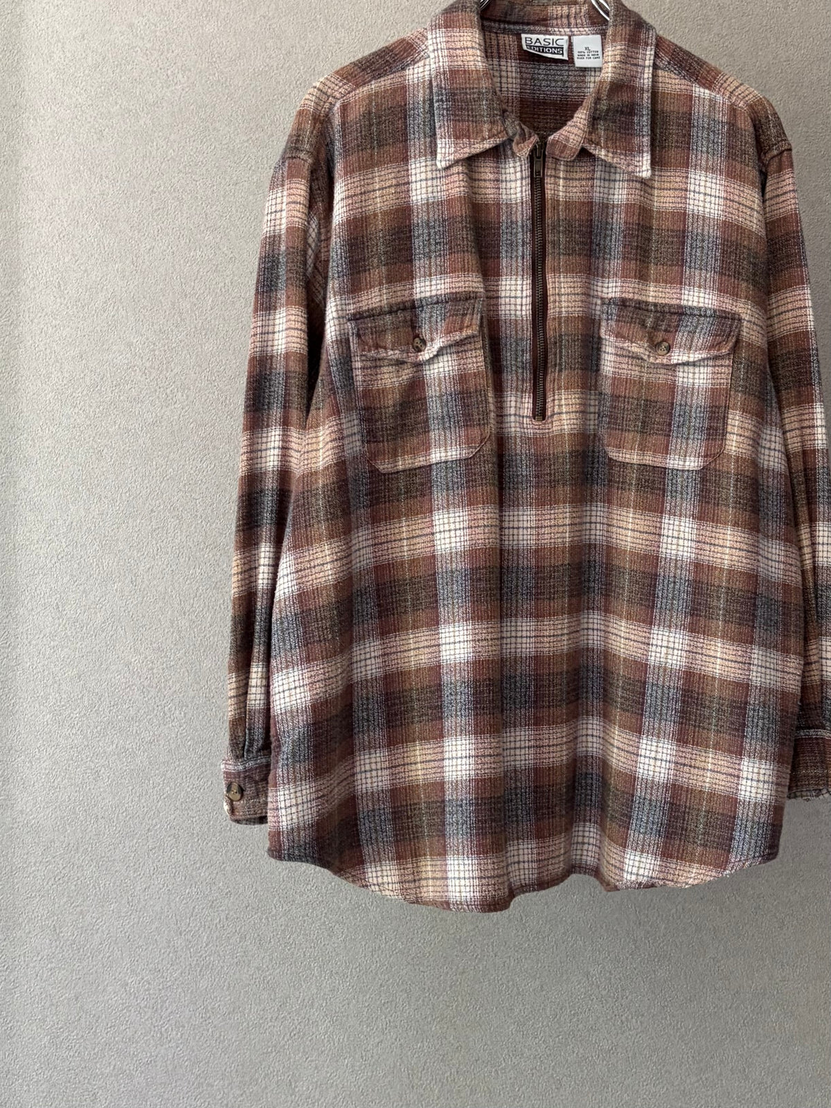 00's BASIC EDITIONS pullover flannel shirt