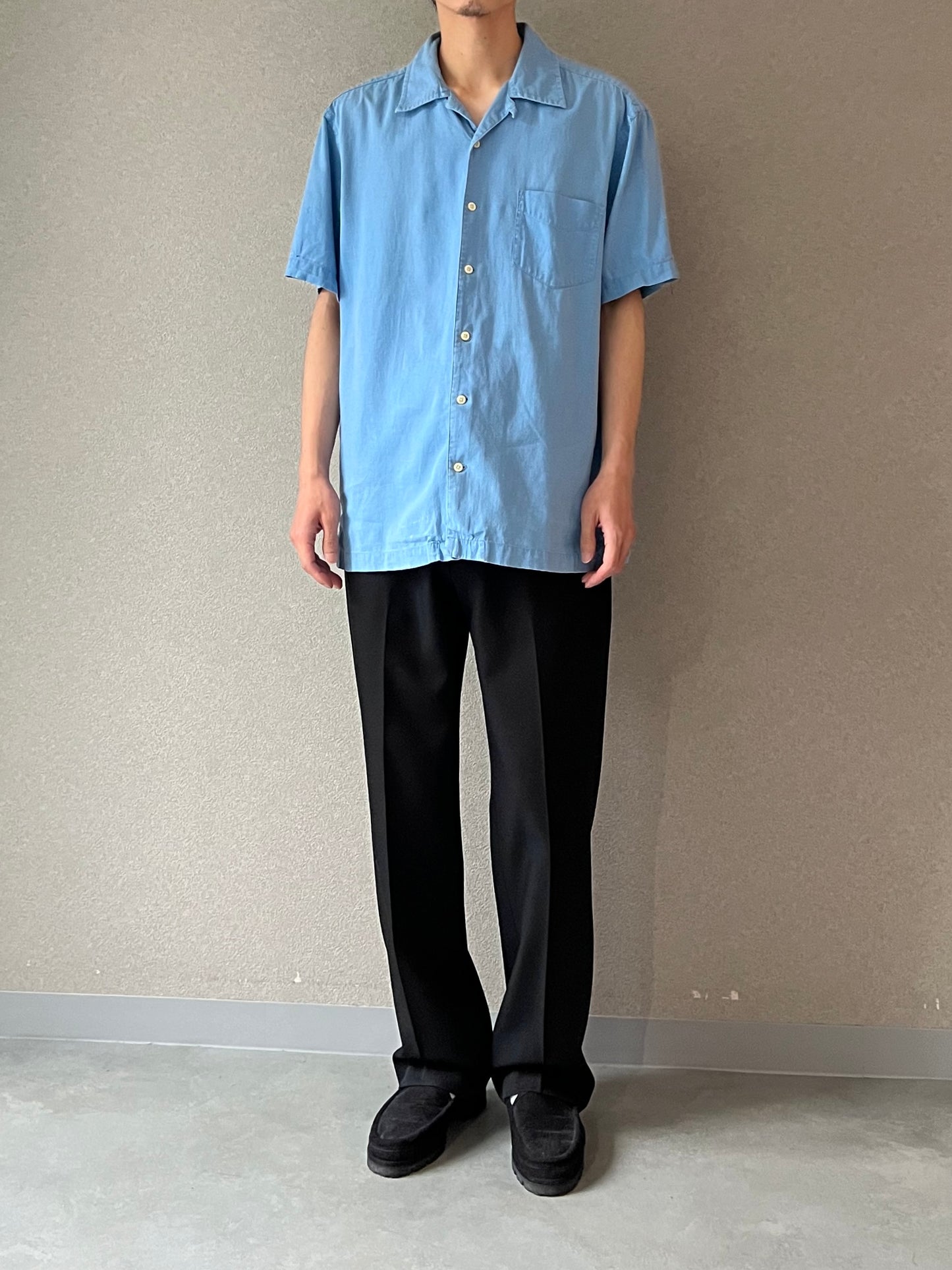 00's GAP open collar linen shirt