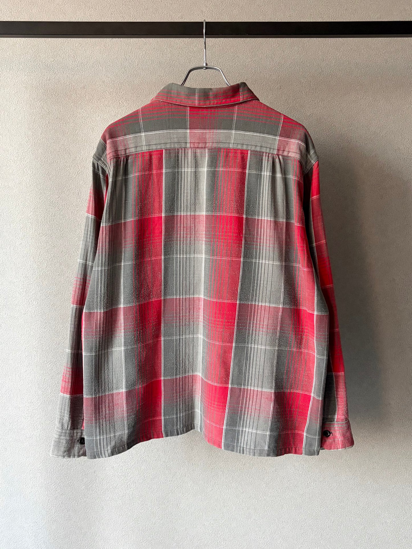 60's PILGRIM open collar flannel shirt