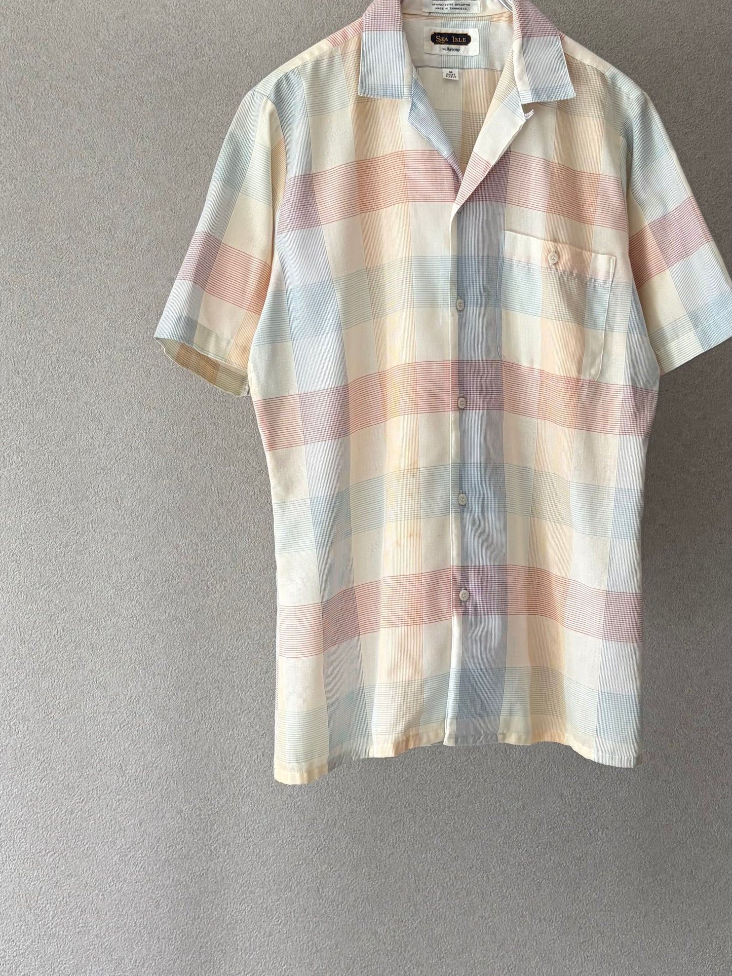 80's ARROW open collar shirt