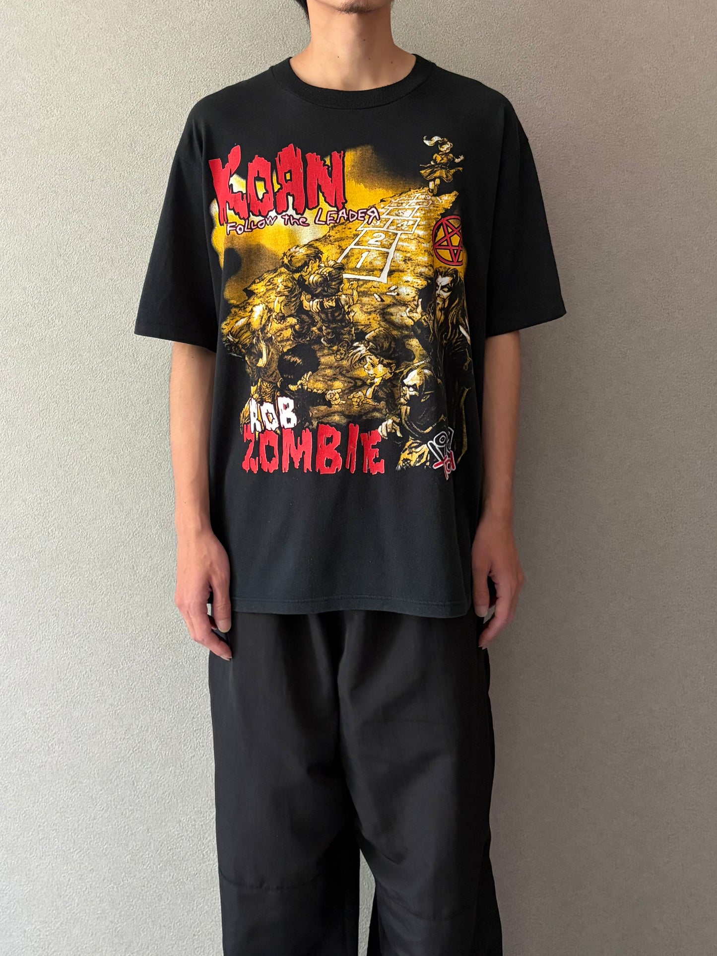 90's KORN × ROB ZOMBIE music t-shirt "Made in USA"