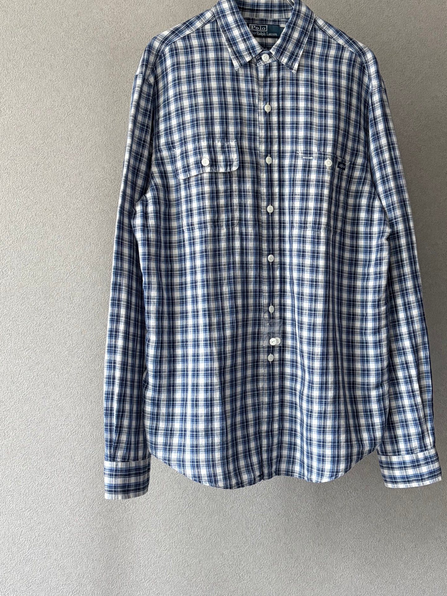 00's Polo Ralph Lauren cotton×linen shirt "DEAD STOCK"