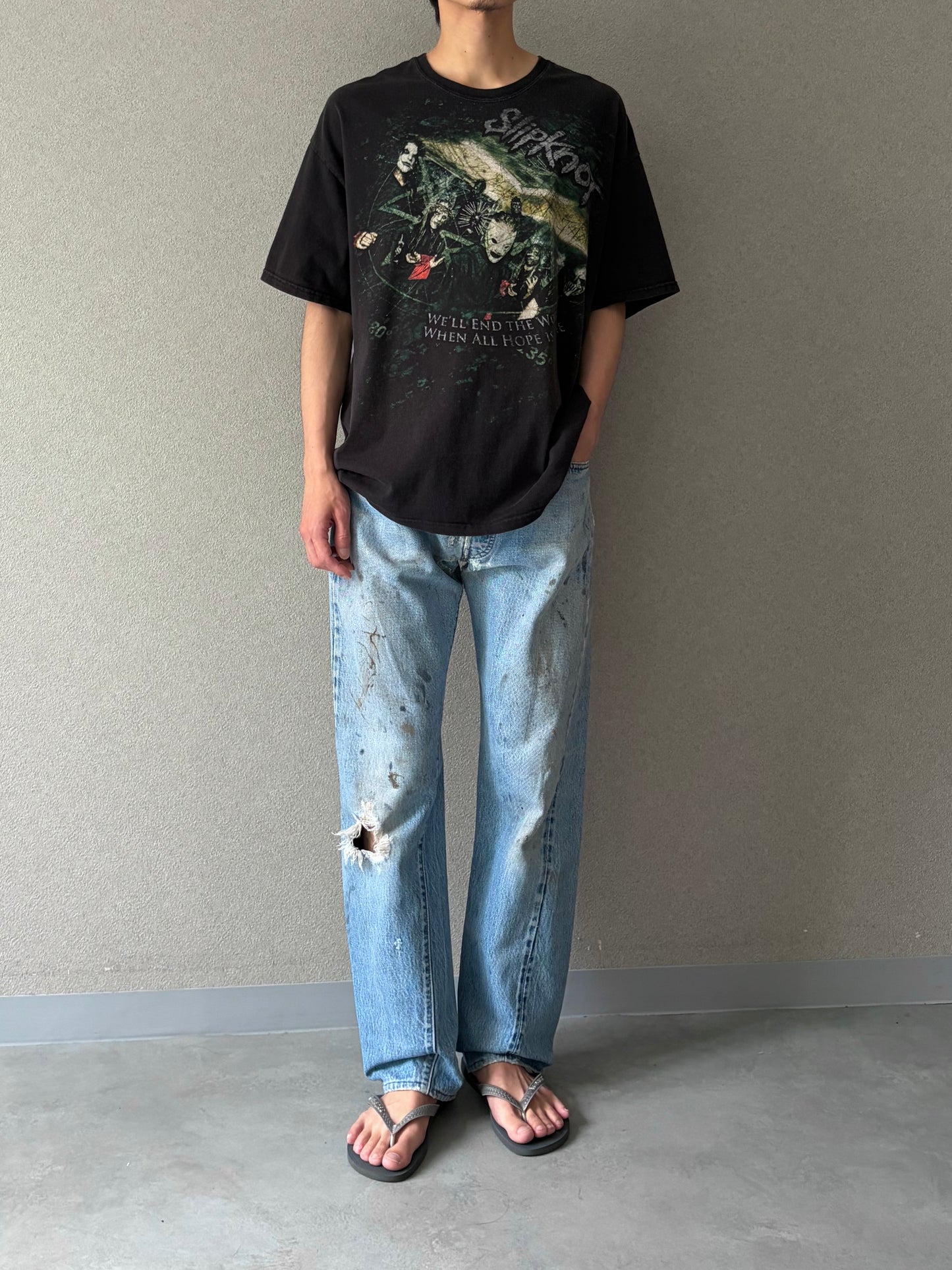 80's Levi's 501 denim pants "RED LINE”