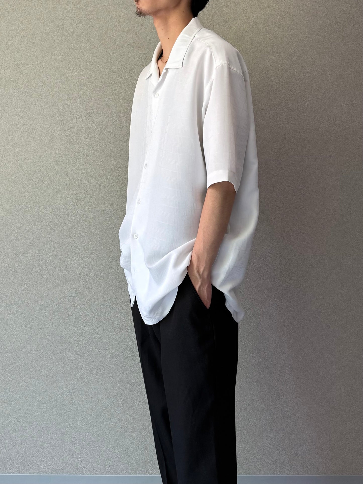 00's ALFANI open collar rayon shirt