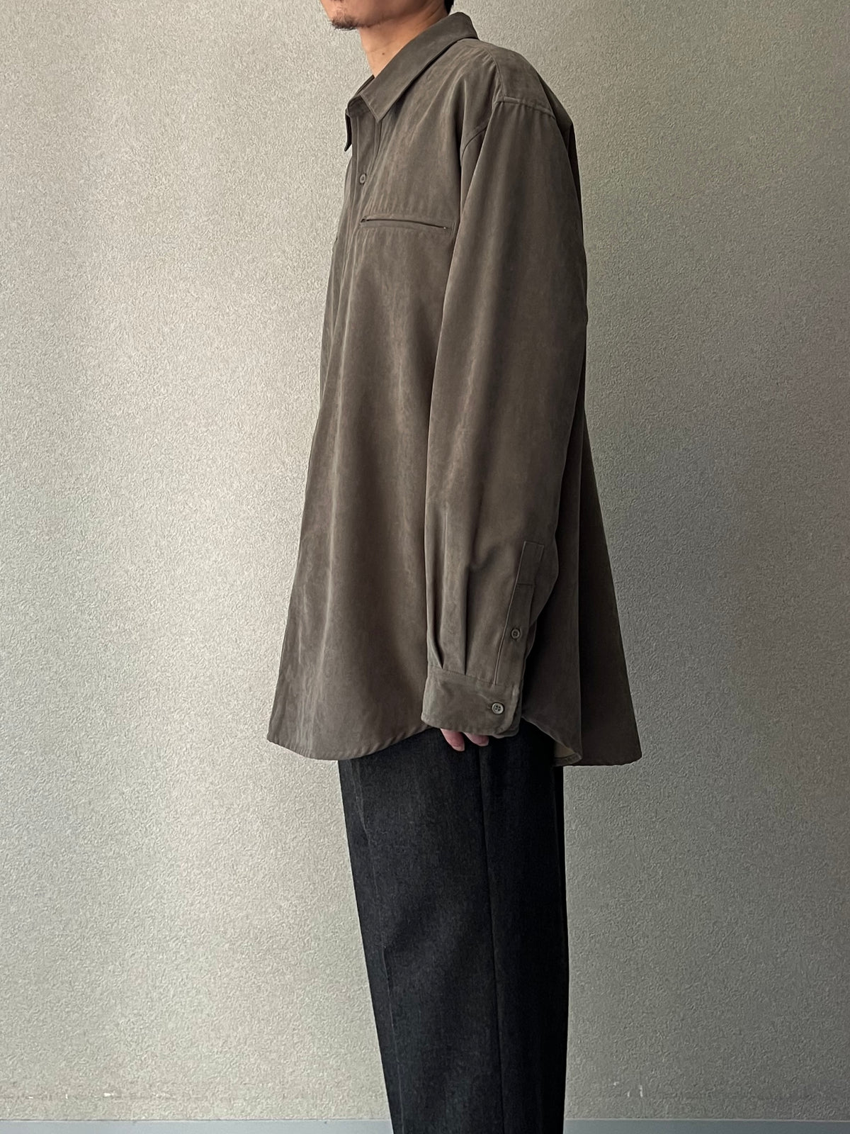 00's KNIGHTSBRIDGE faux suede shirt