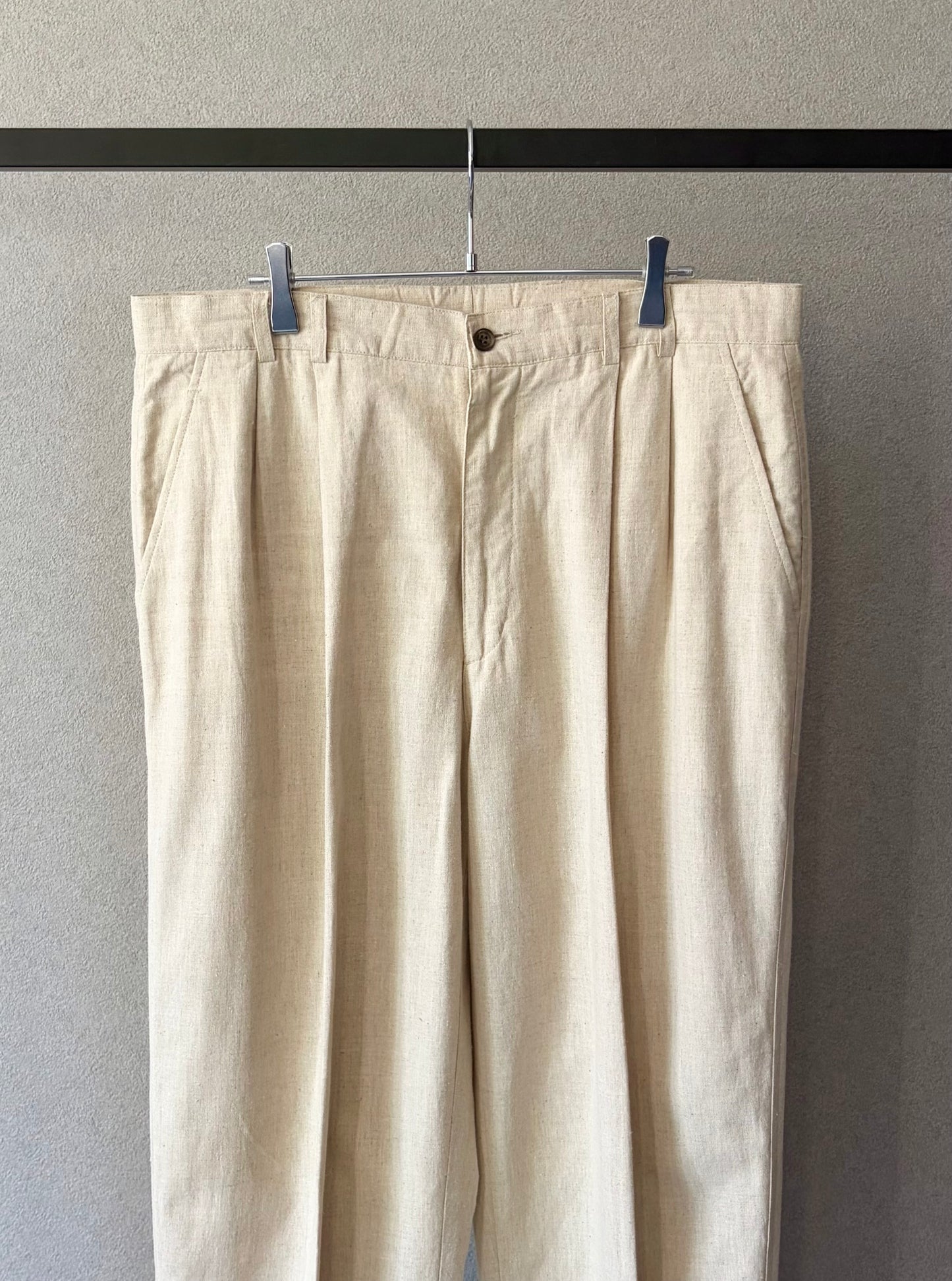 90's PERRY ELLIS linen×cotton slacks