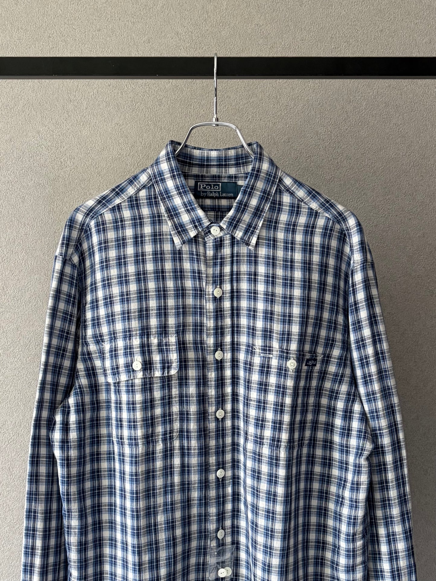 00's Polo Ralph Lauren cotton×linen shirt "DEAD STOCK"