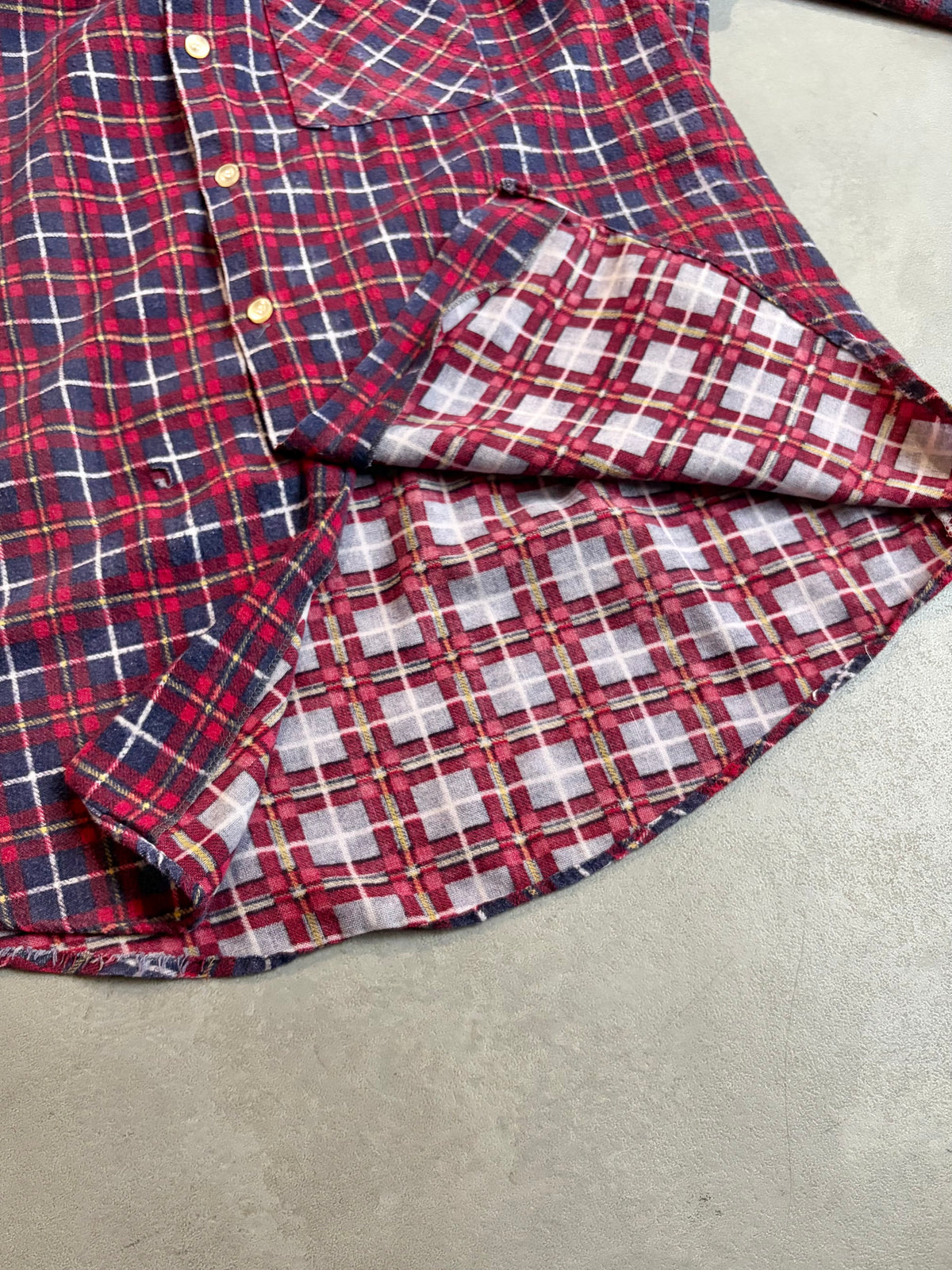70's ERIC DAMON print flannel shirt