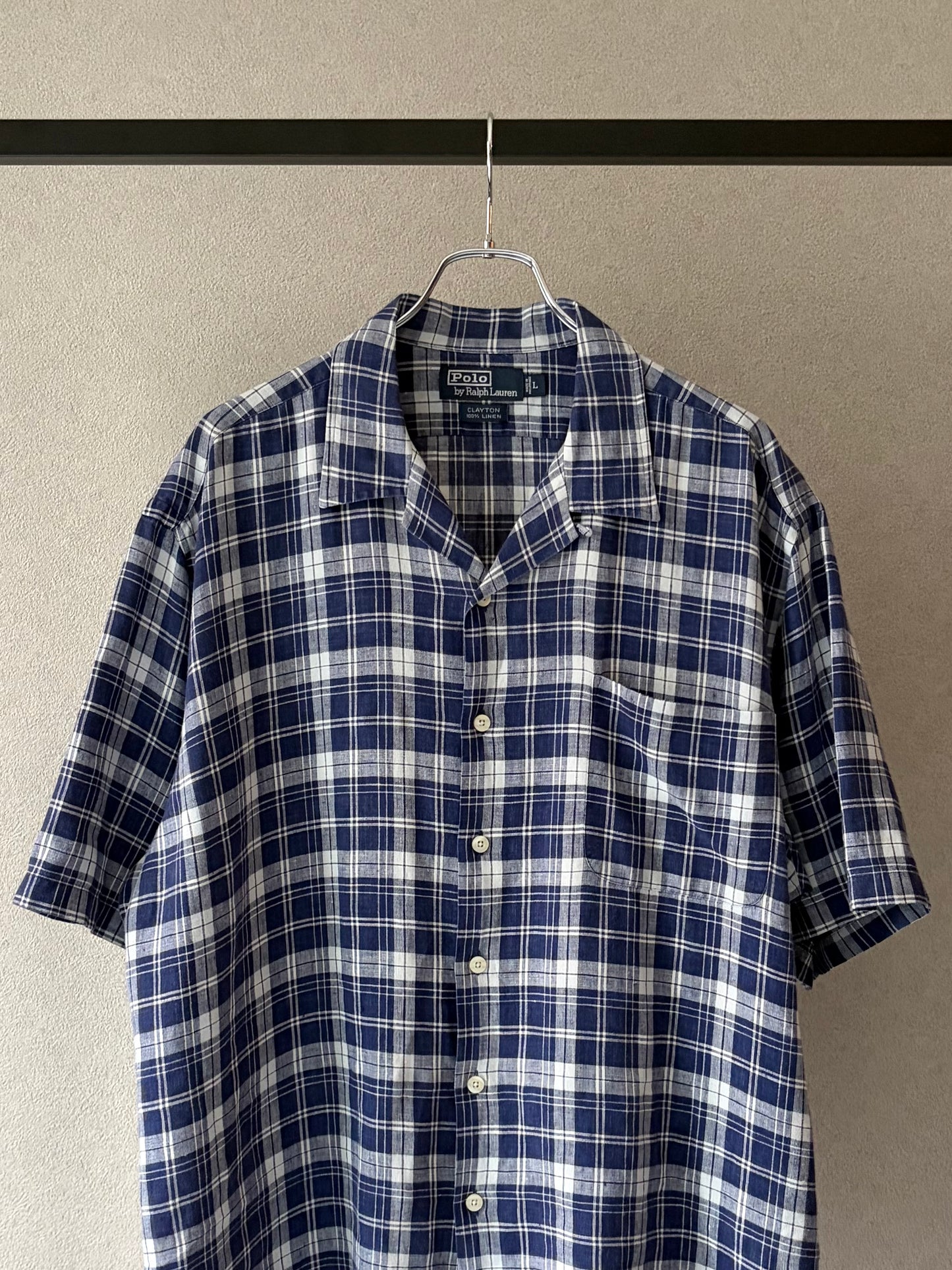 90's Polo Ralph Lauren linen open collar shirt "CLAYTON"