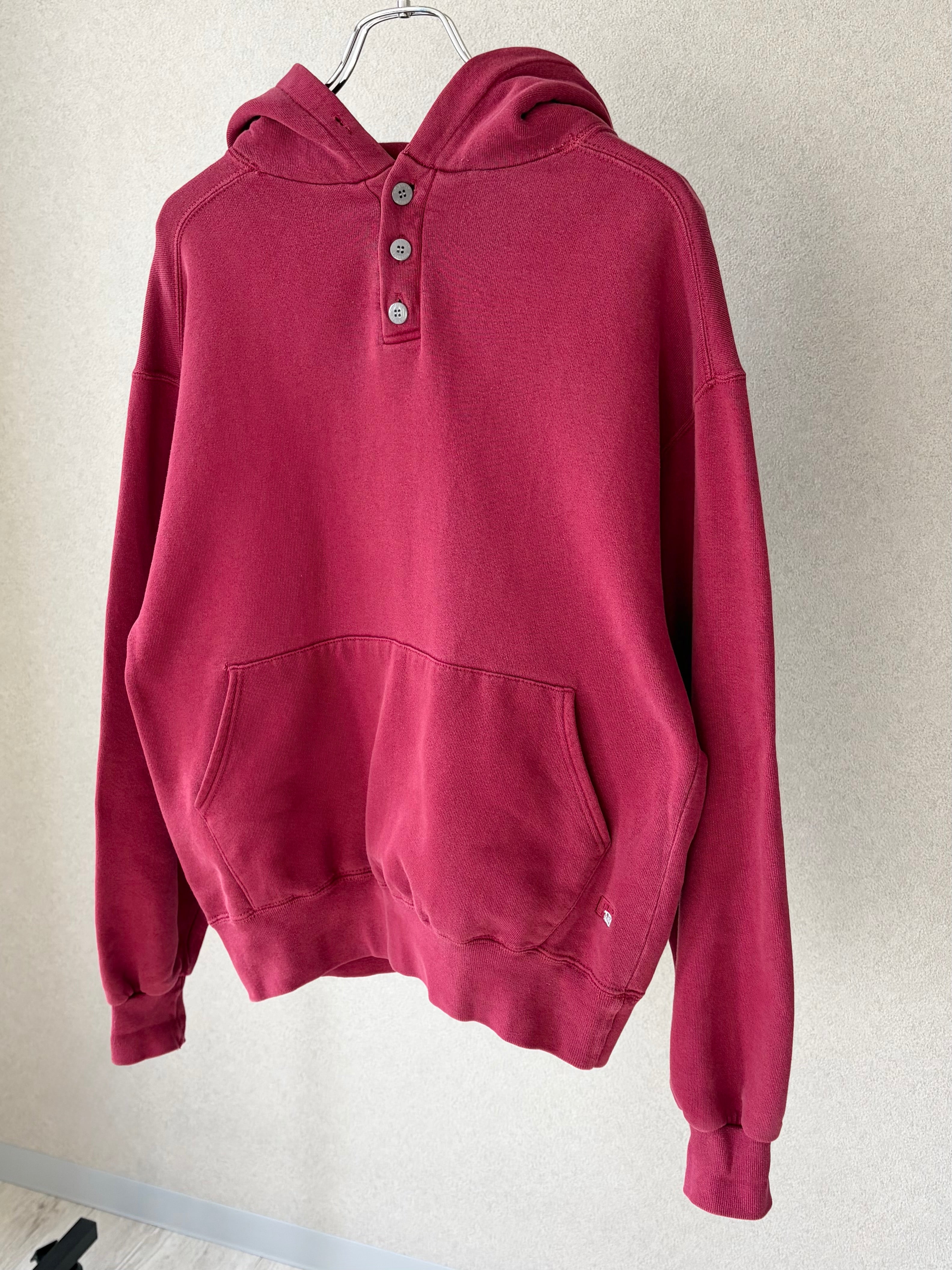90's RUSSELL henry neck sweat hoodie 