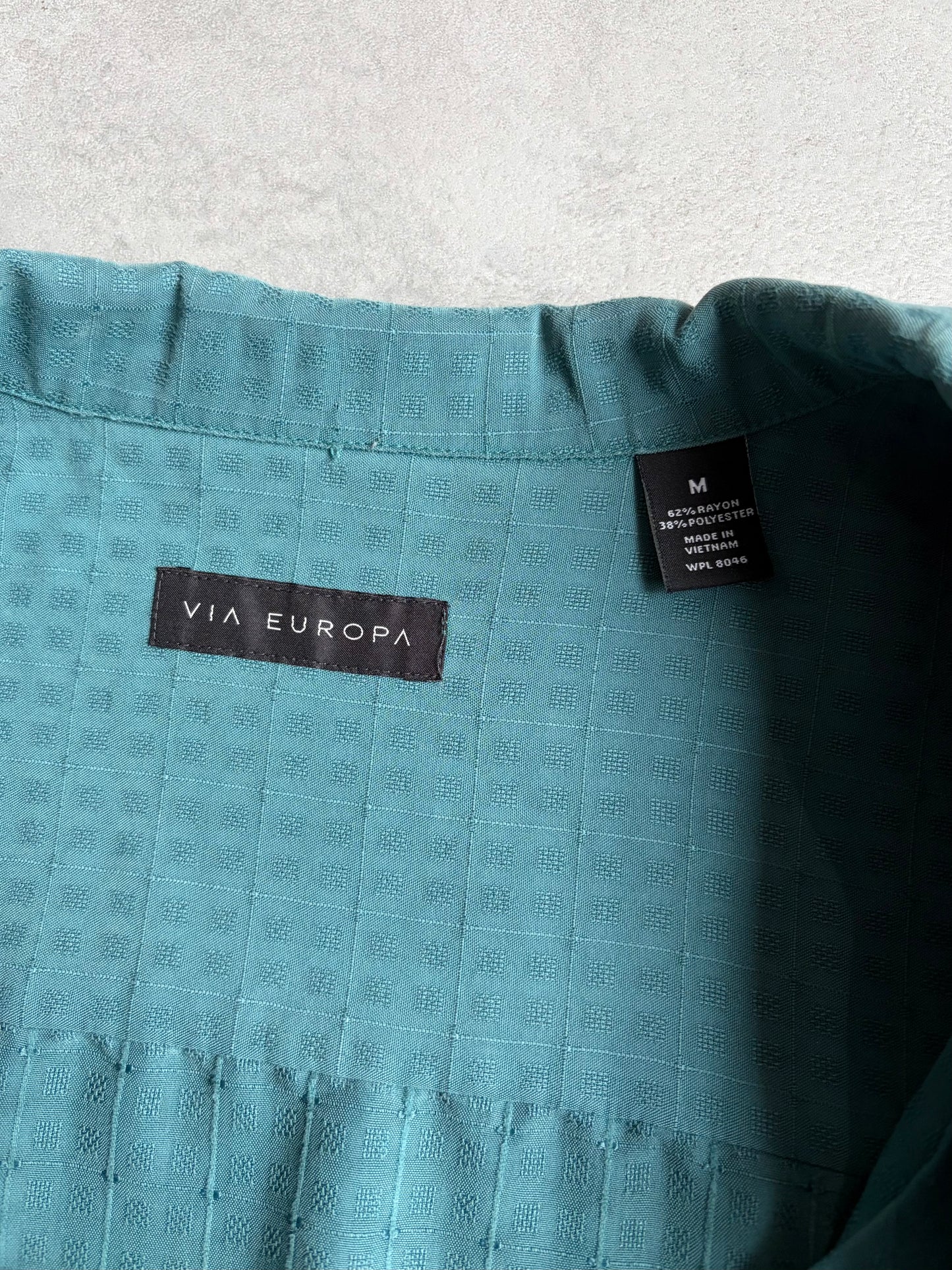 00's VIA EUROPA rayon open collar shirt