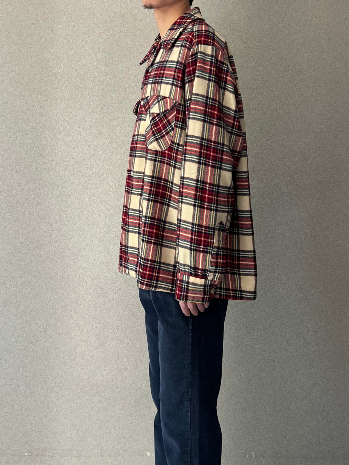 70's PENDLETON open coller wool shirt "Made in USA"