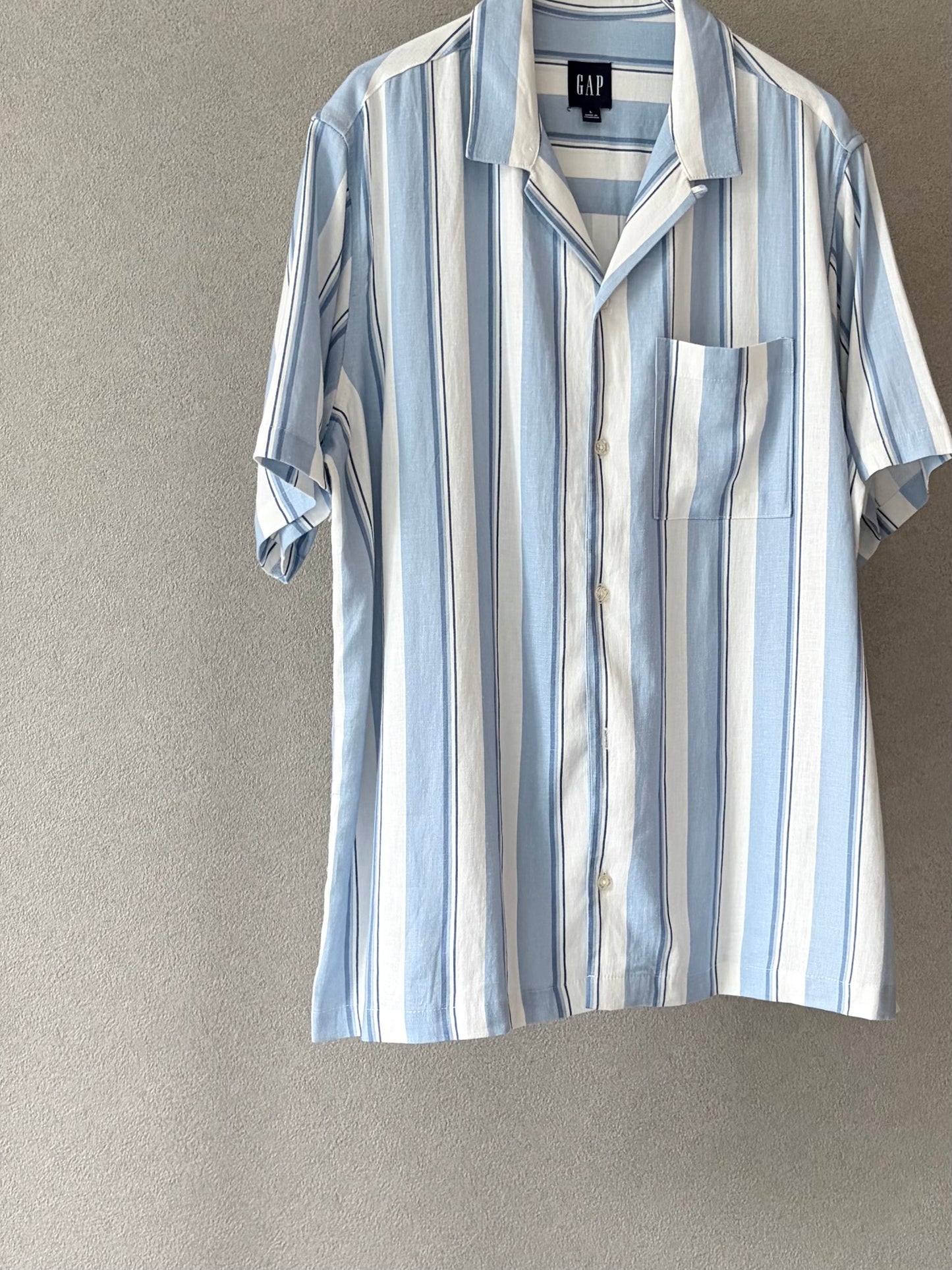 00's GAP linen×rayon  open collar shirt