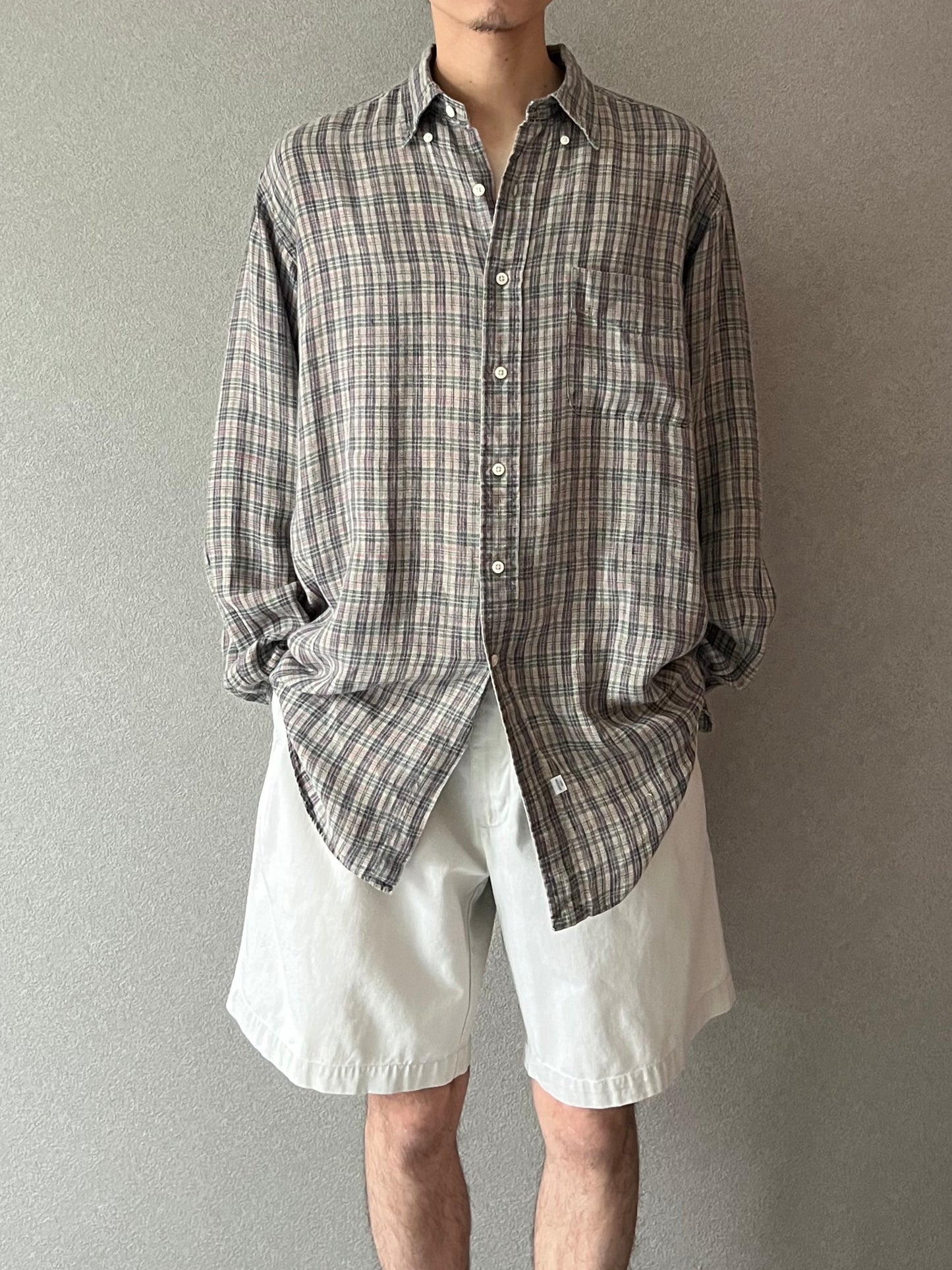 80's Polo Ralph Lauren linen BD shirt