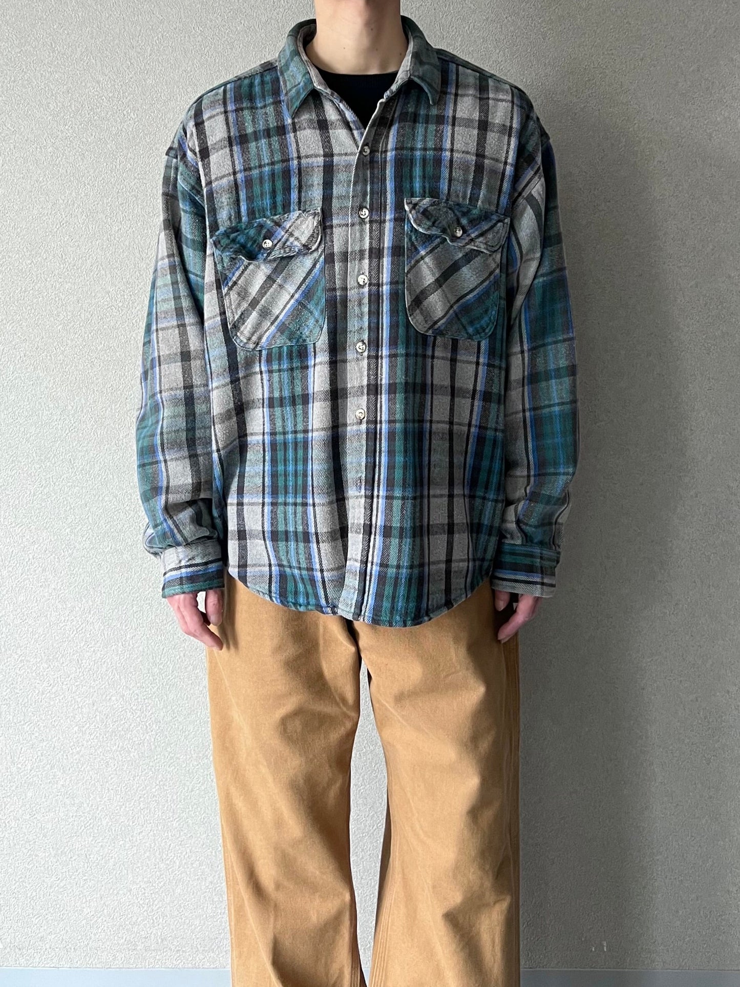 90's ANCHOR BLUE flannel shirt