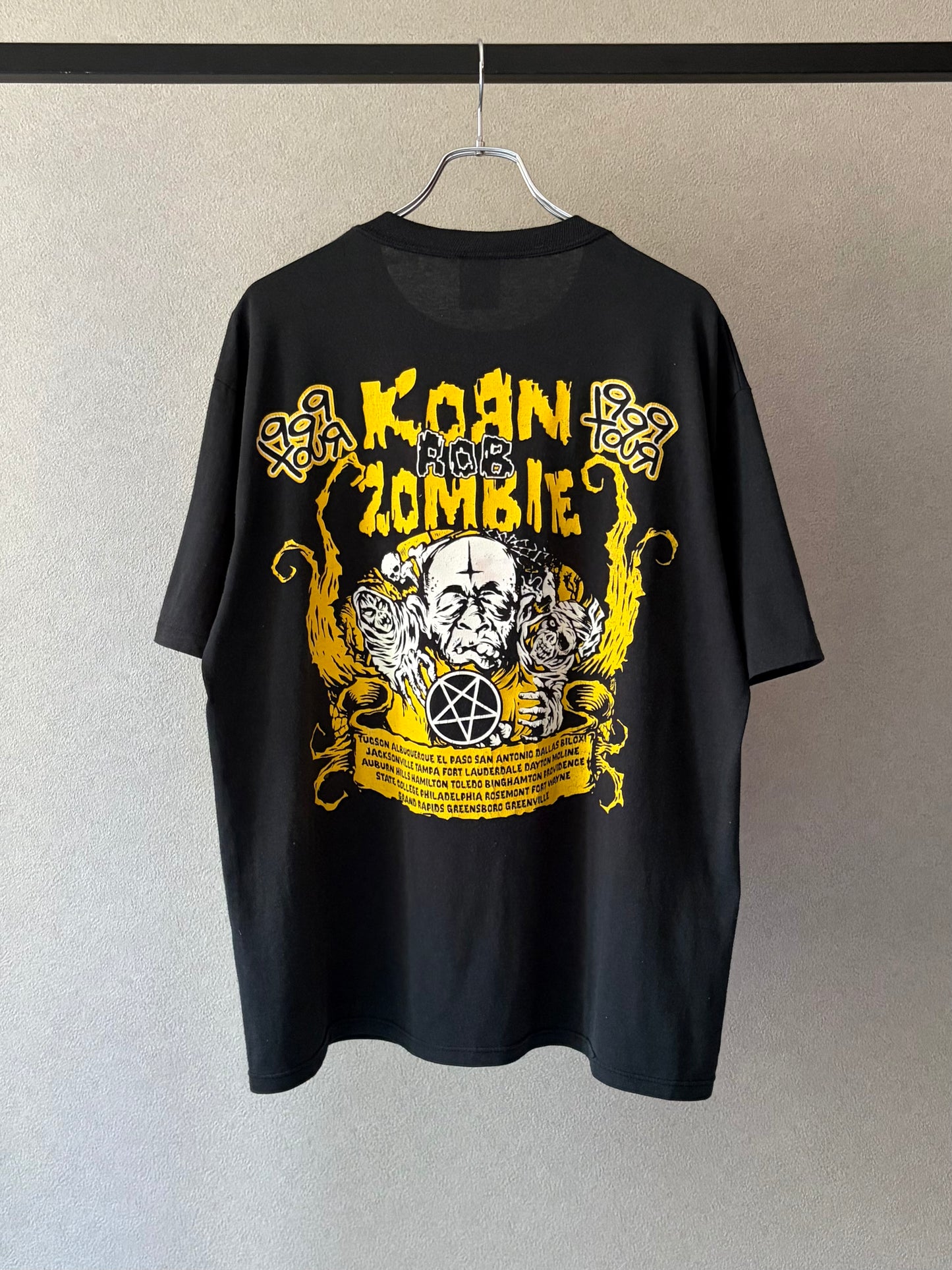 90's KORN × ROB ZOMBIE music t-shirt "Made in USA"