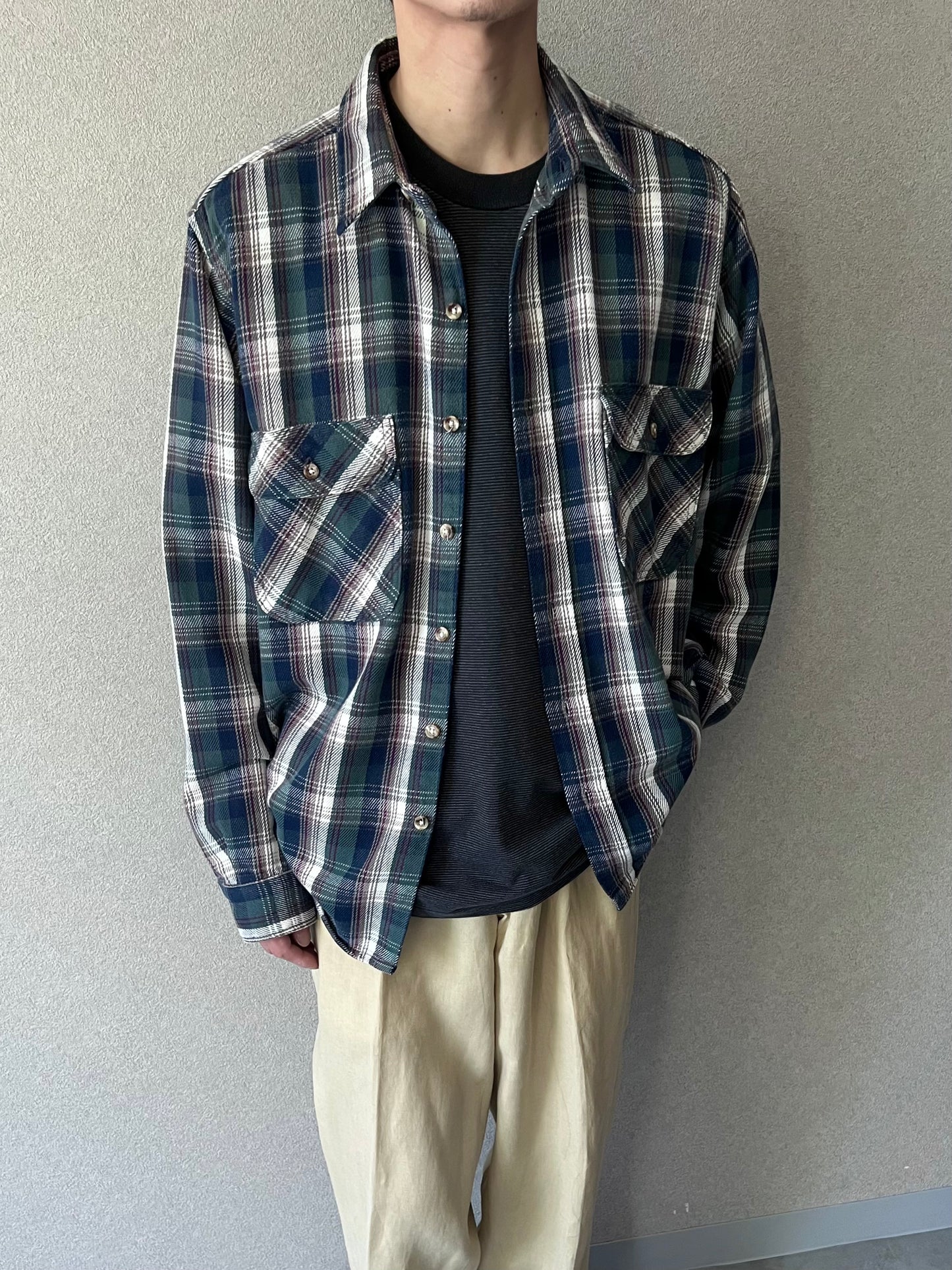 90's FIVE BROTHER flannel shirt