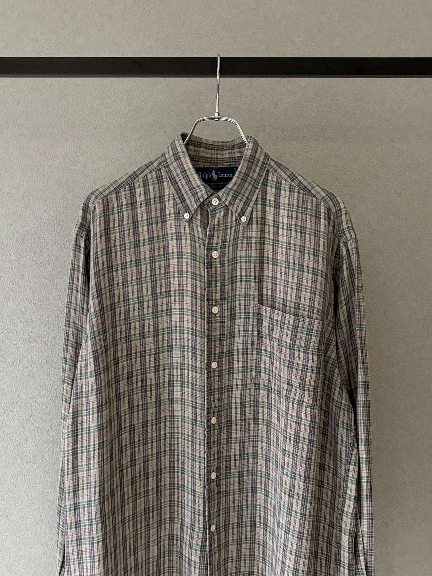 80's Polo Ralph Lauren linen BD shirt