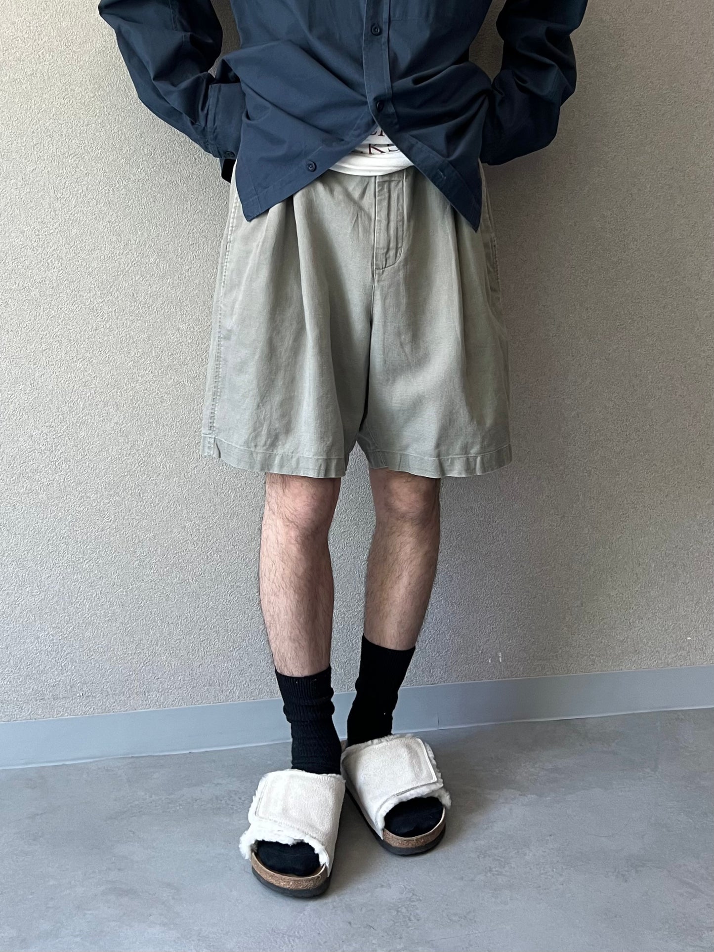 90's CHAPS linen×cotton shorts