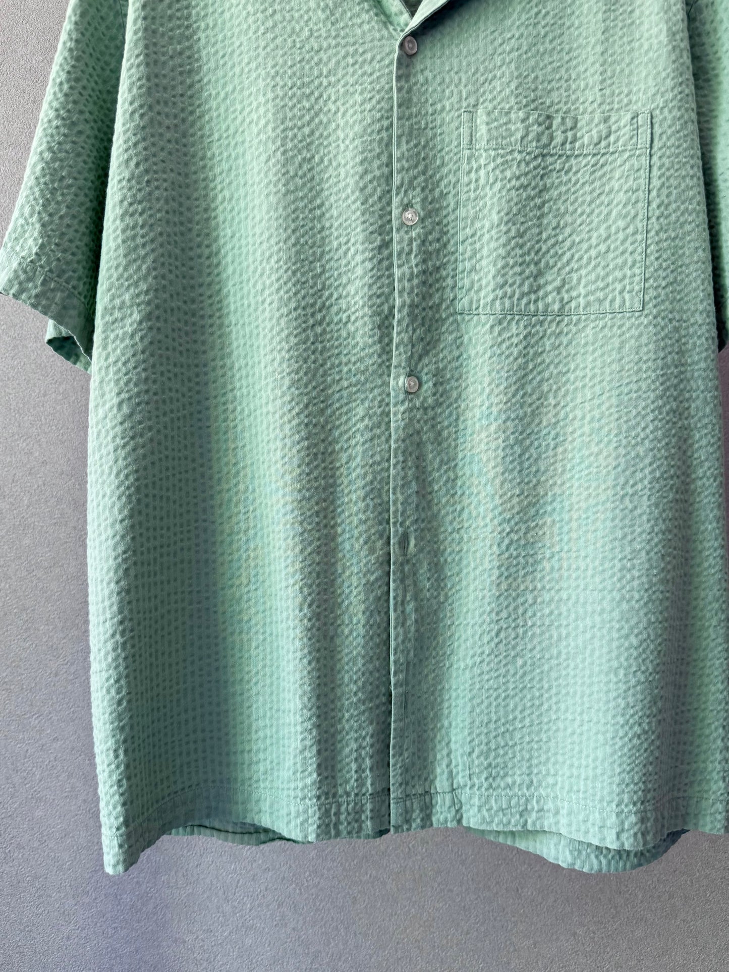 00's GAP seersucker open collar shirt