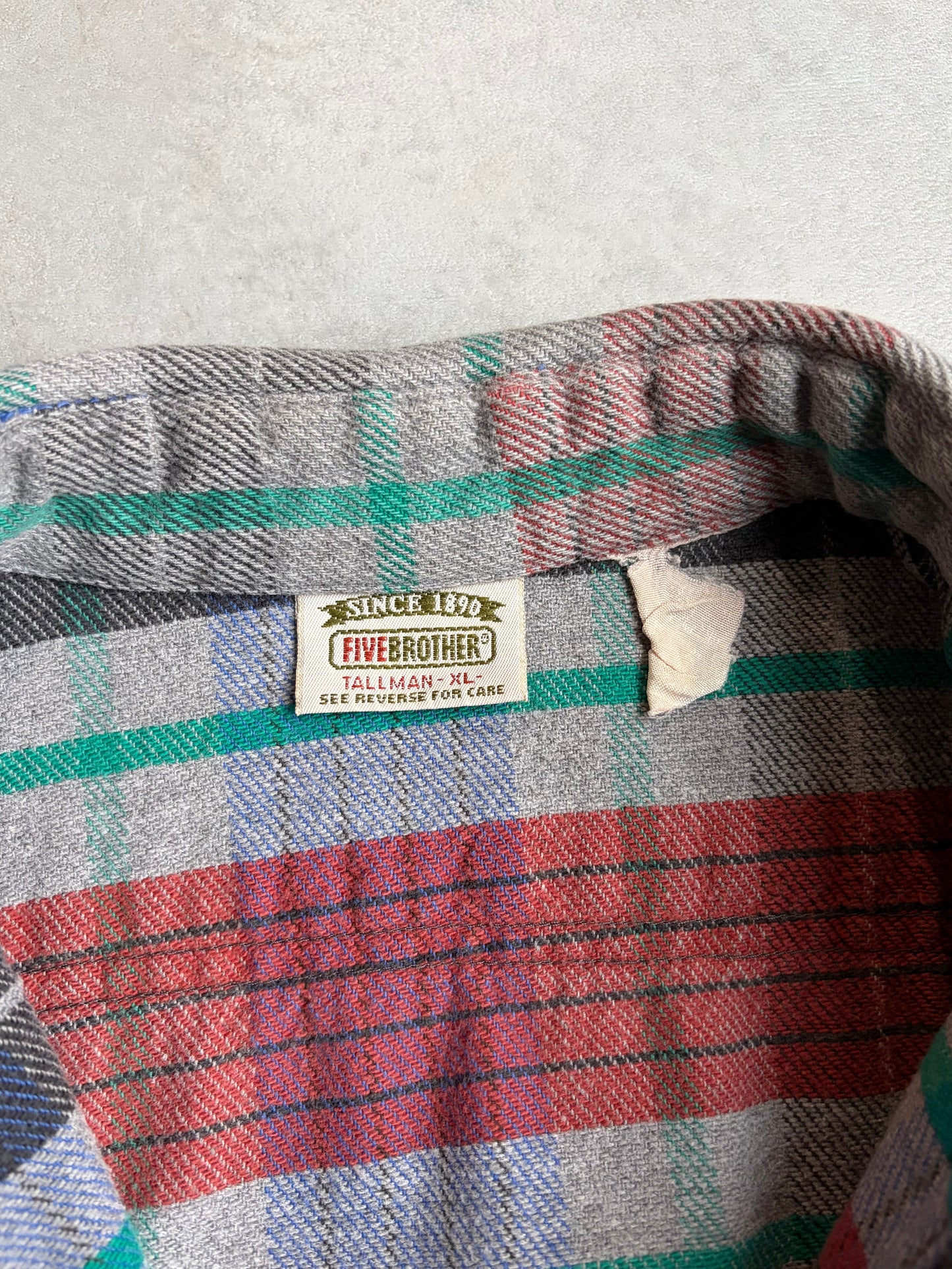 90's FIVE BROTHER flannel shirt