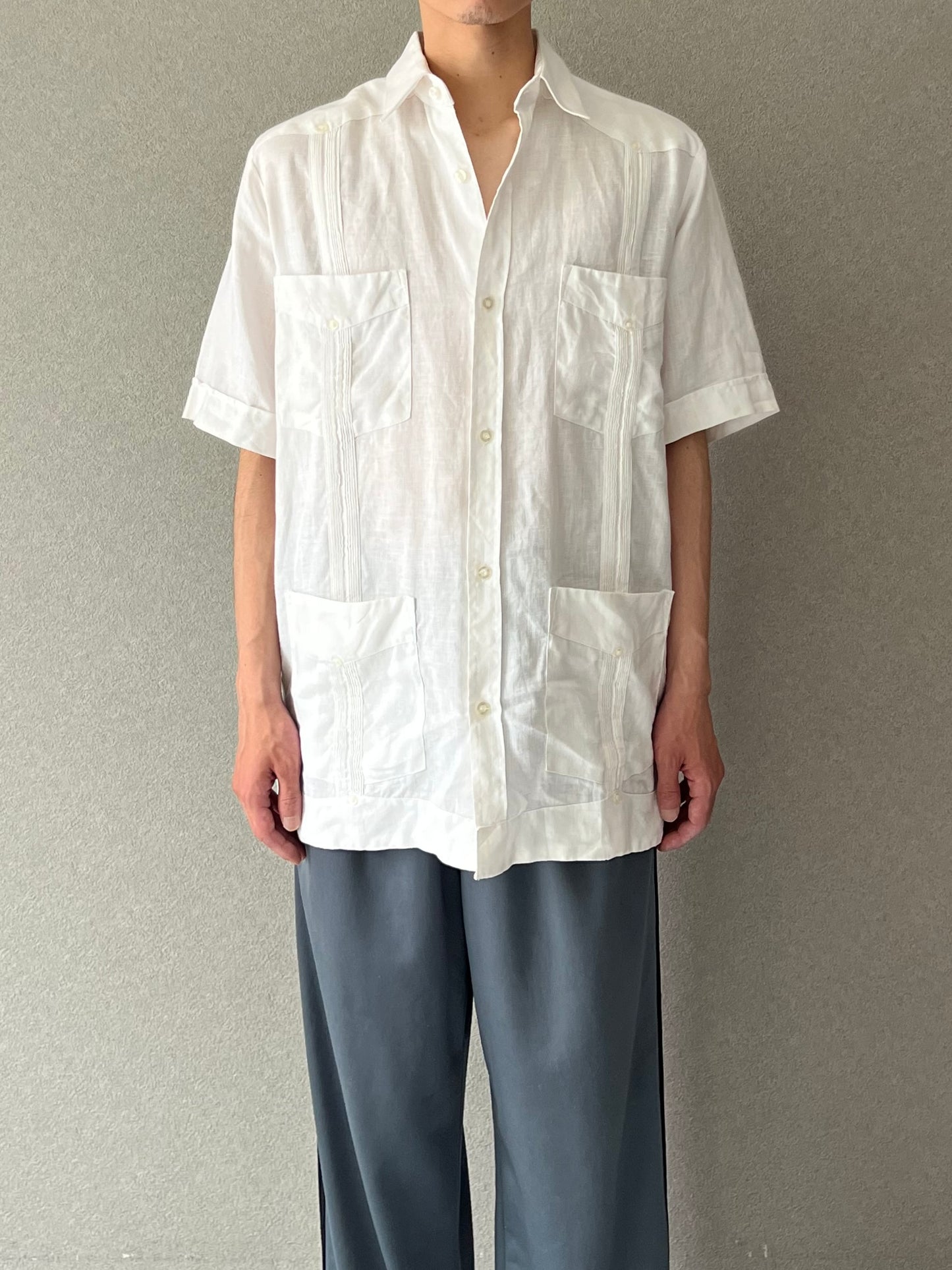 90's MY CUBAN STORE linen guayabera shirt