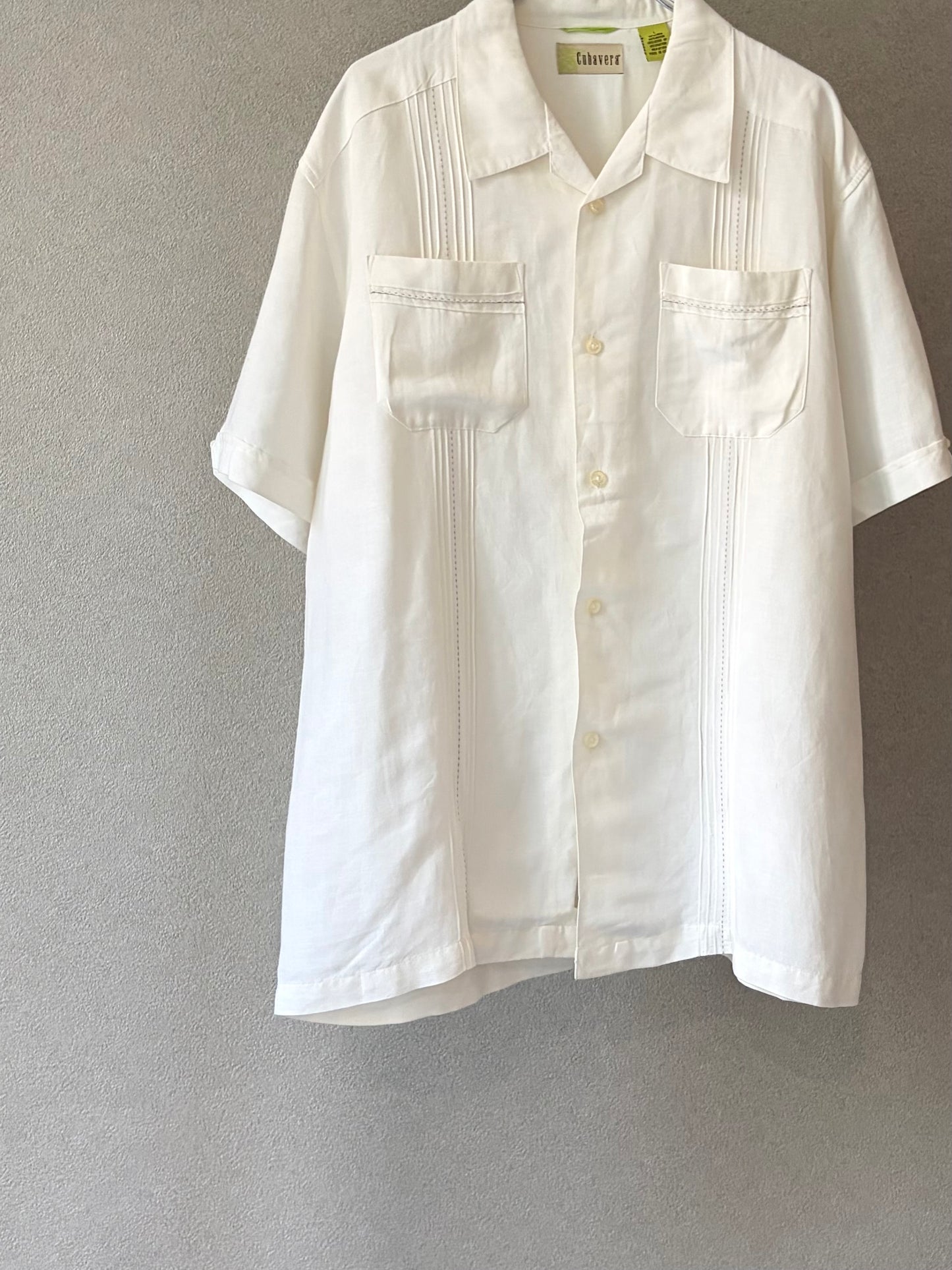 00's CUBAVERA open collar linen shirt