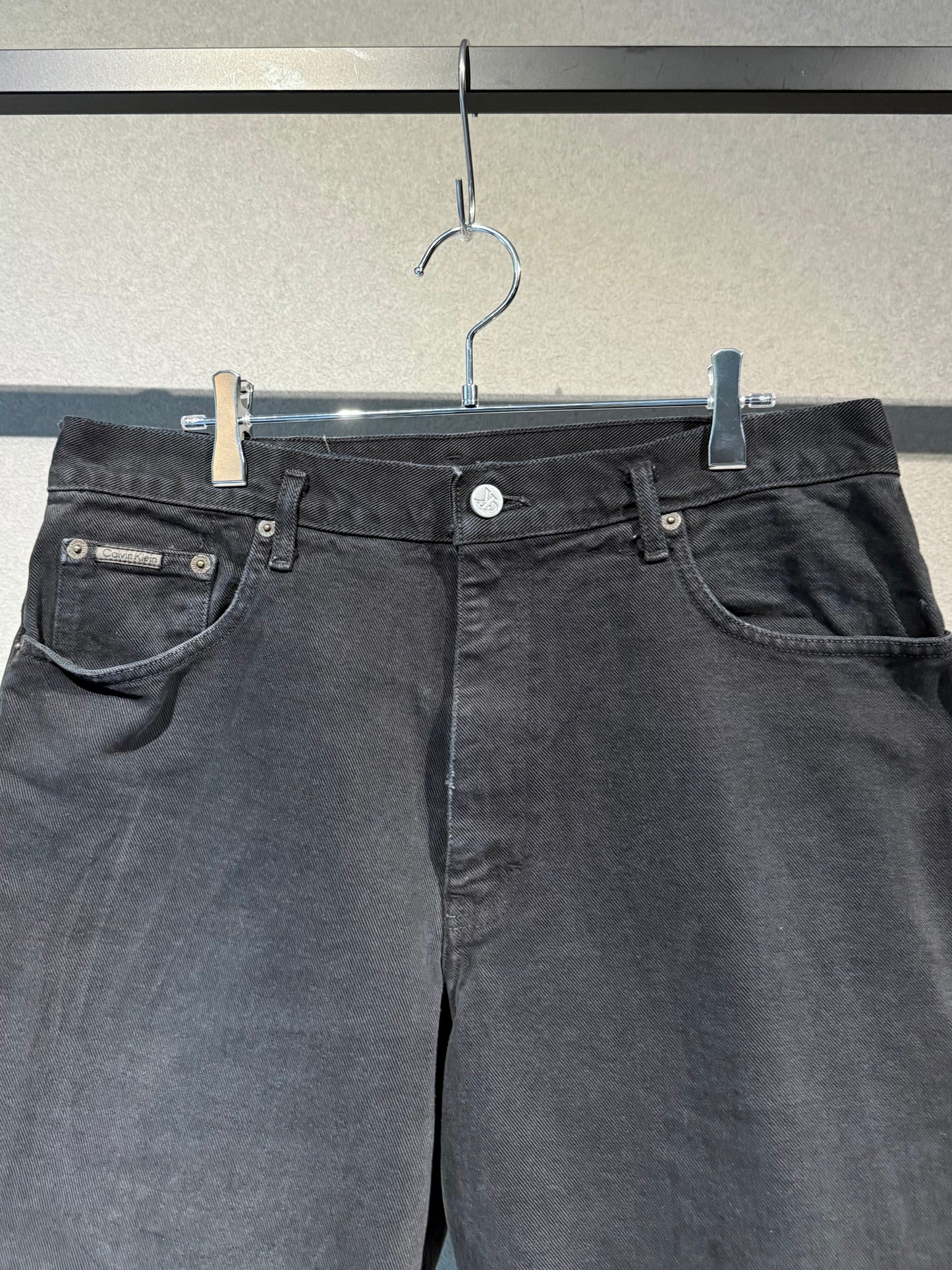 90's Calvin Klein black denim shorts