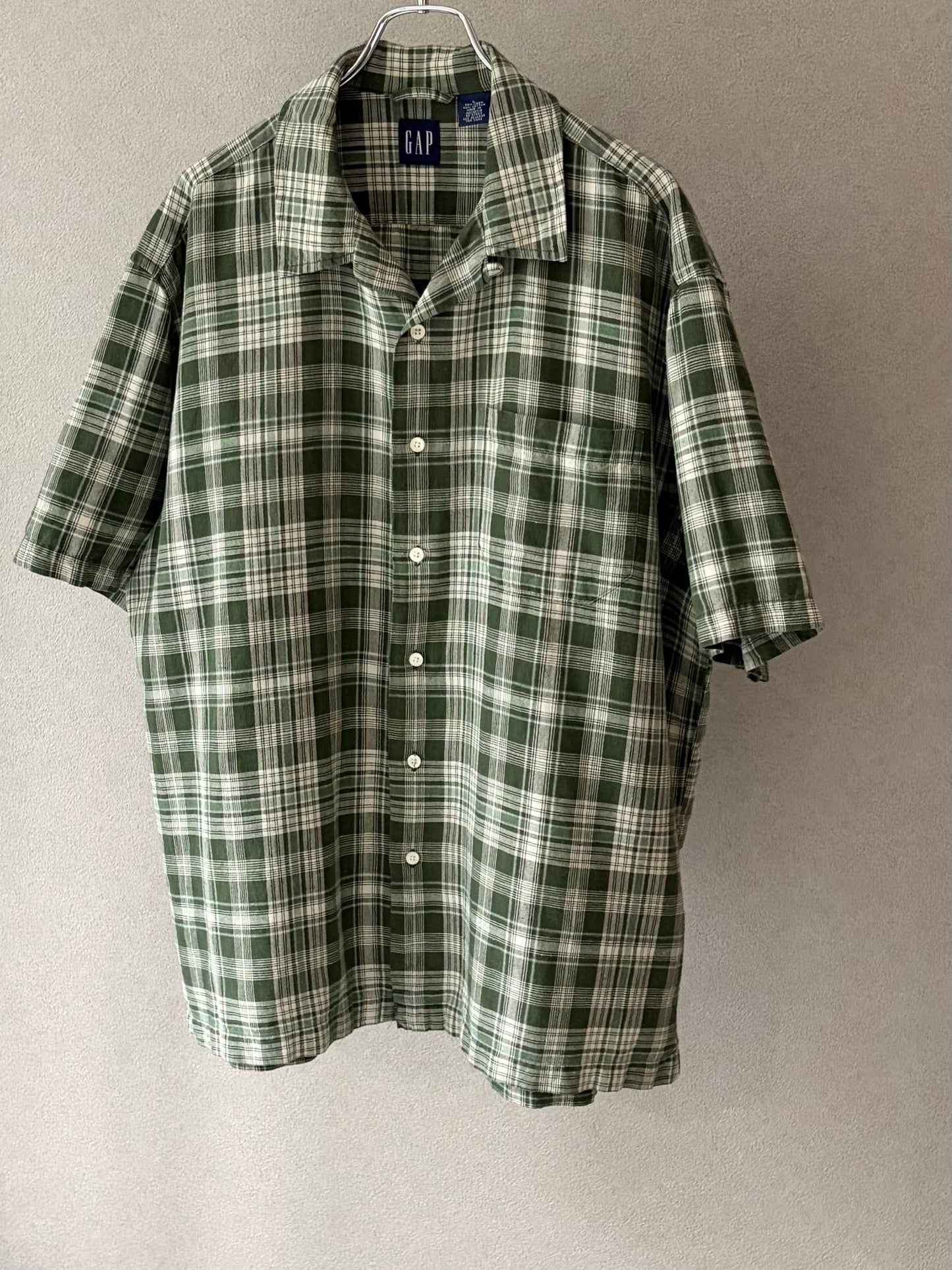 00's GAP linen × cotton open collar shirt
