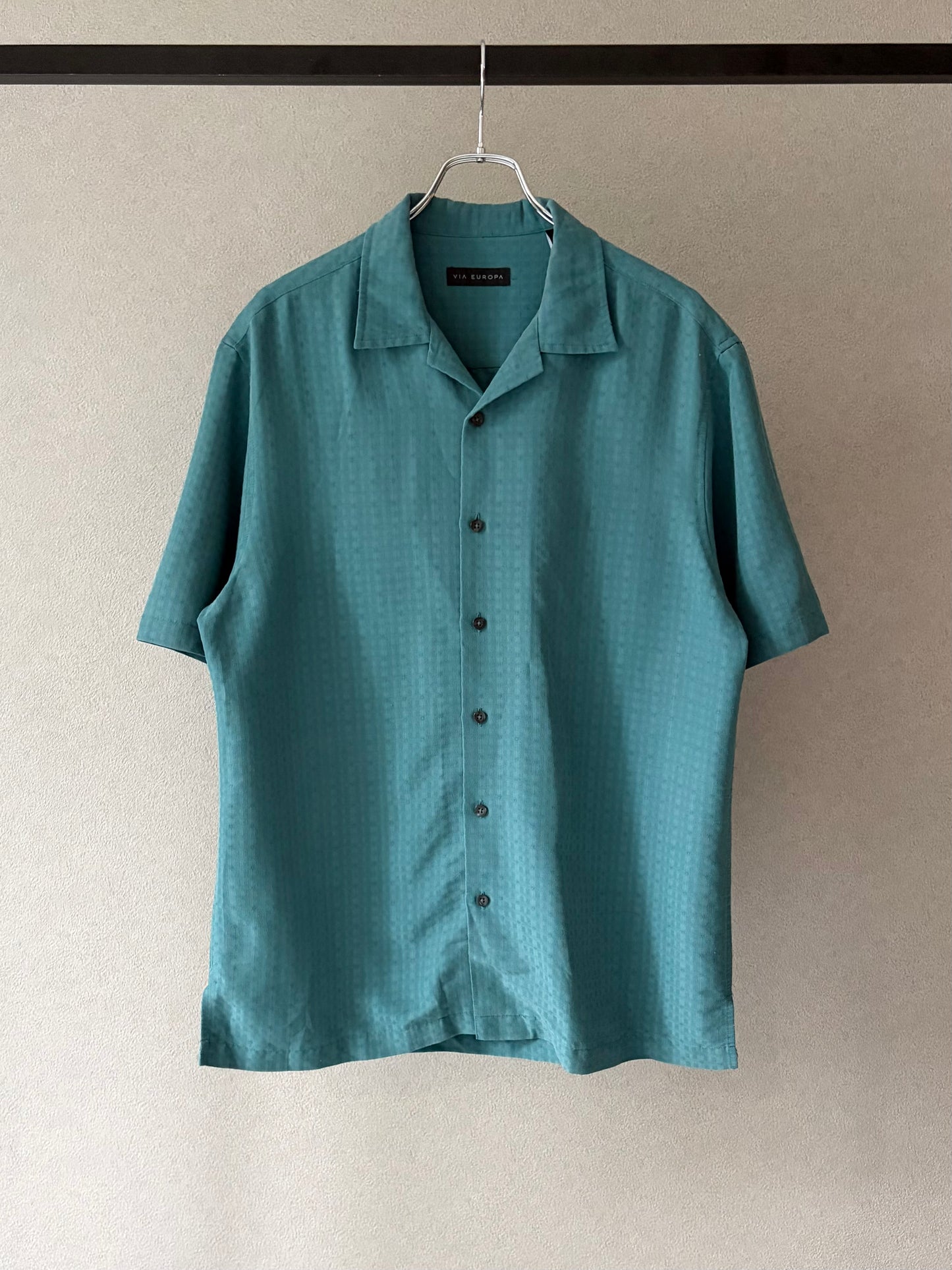 00's VIA EUROPA rayon open collar shirt
