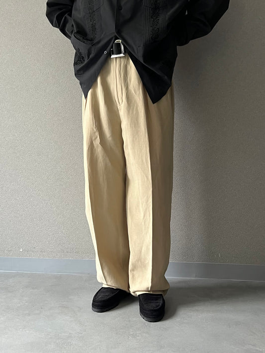00's Polo Ralph Lauren linen×silk slacks