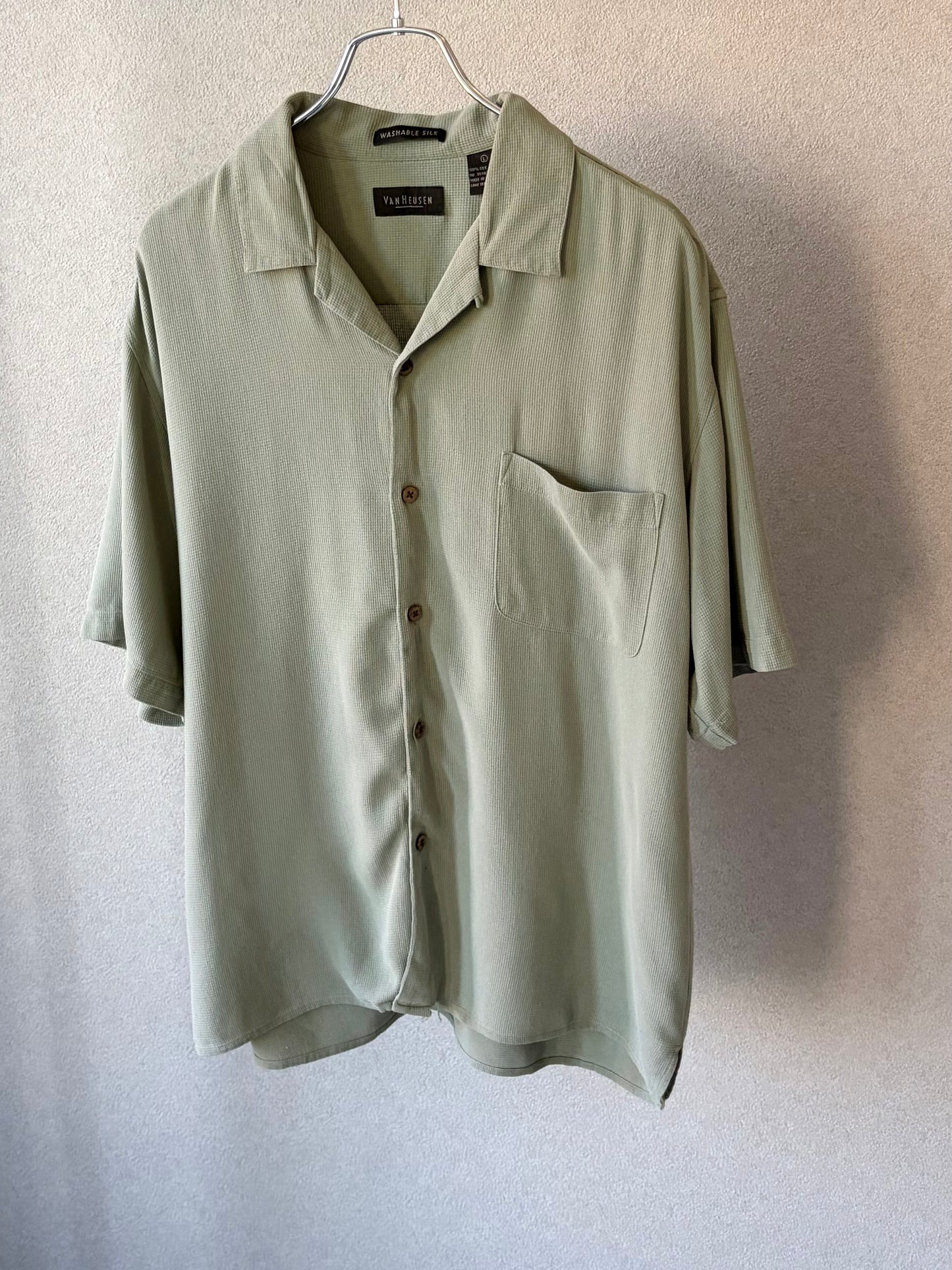 00's VAN HEUSEN open collar silk shirt