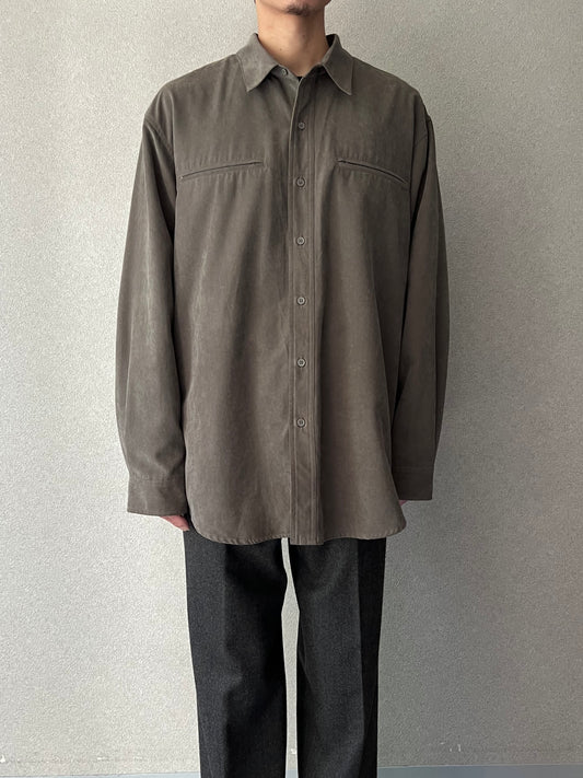 00's KNIGHTSBRIDGE faux suede shirt