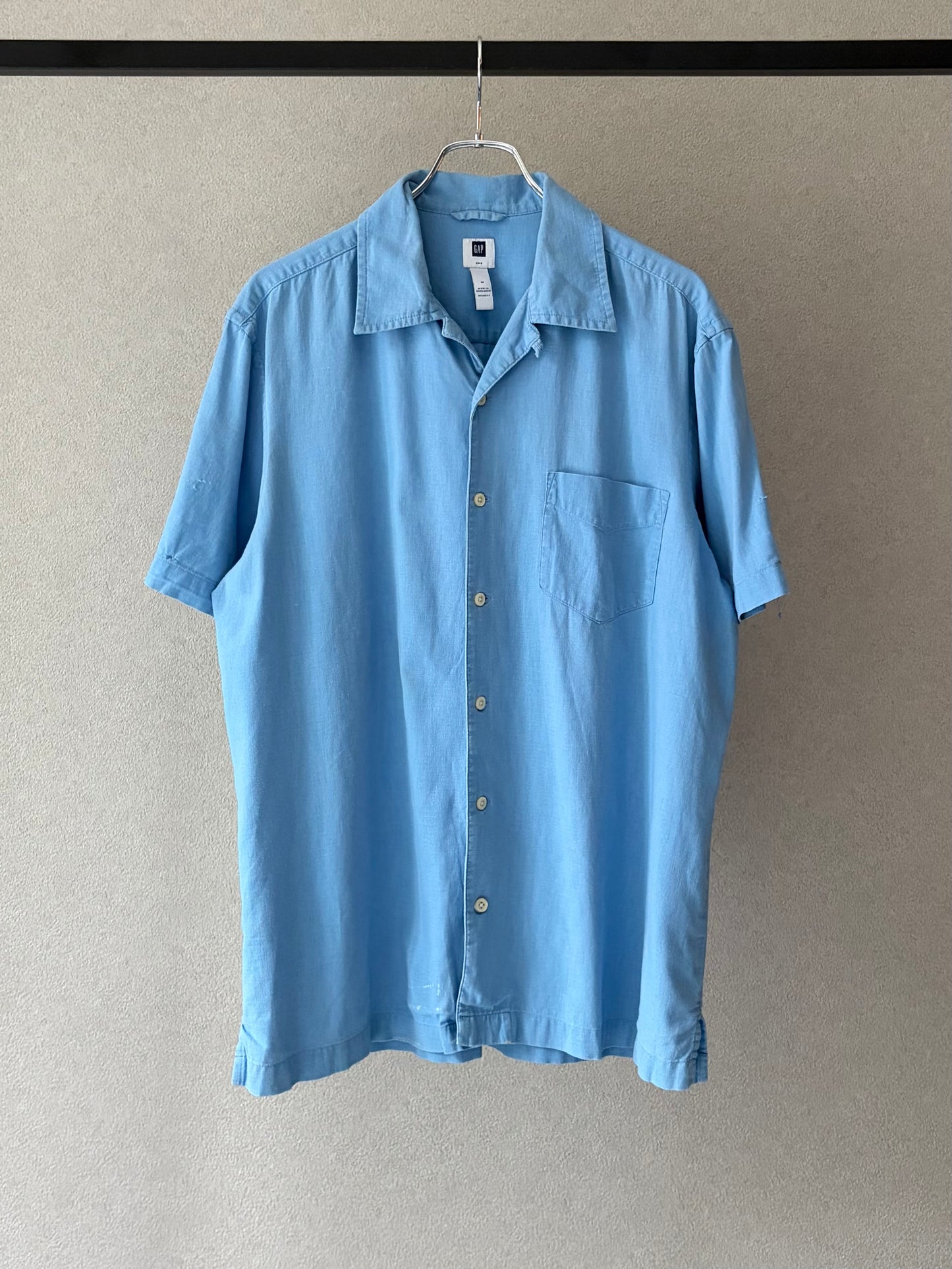 00's GAP open collar linen shirt