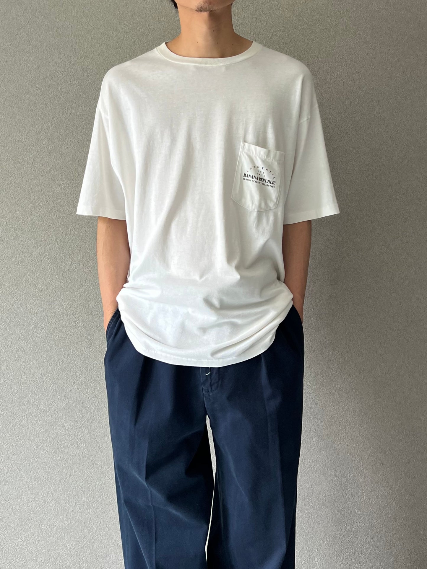 80's〜 BANANA REPUBLIC print t-shirt