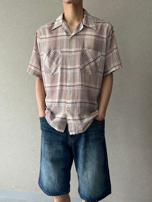 70's Bellcraft open collar shirt "Made in USA"