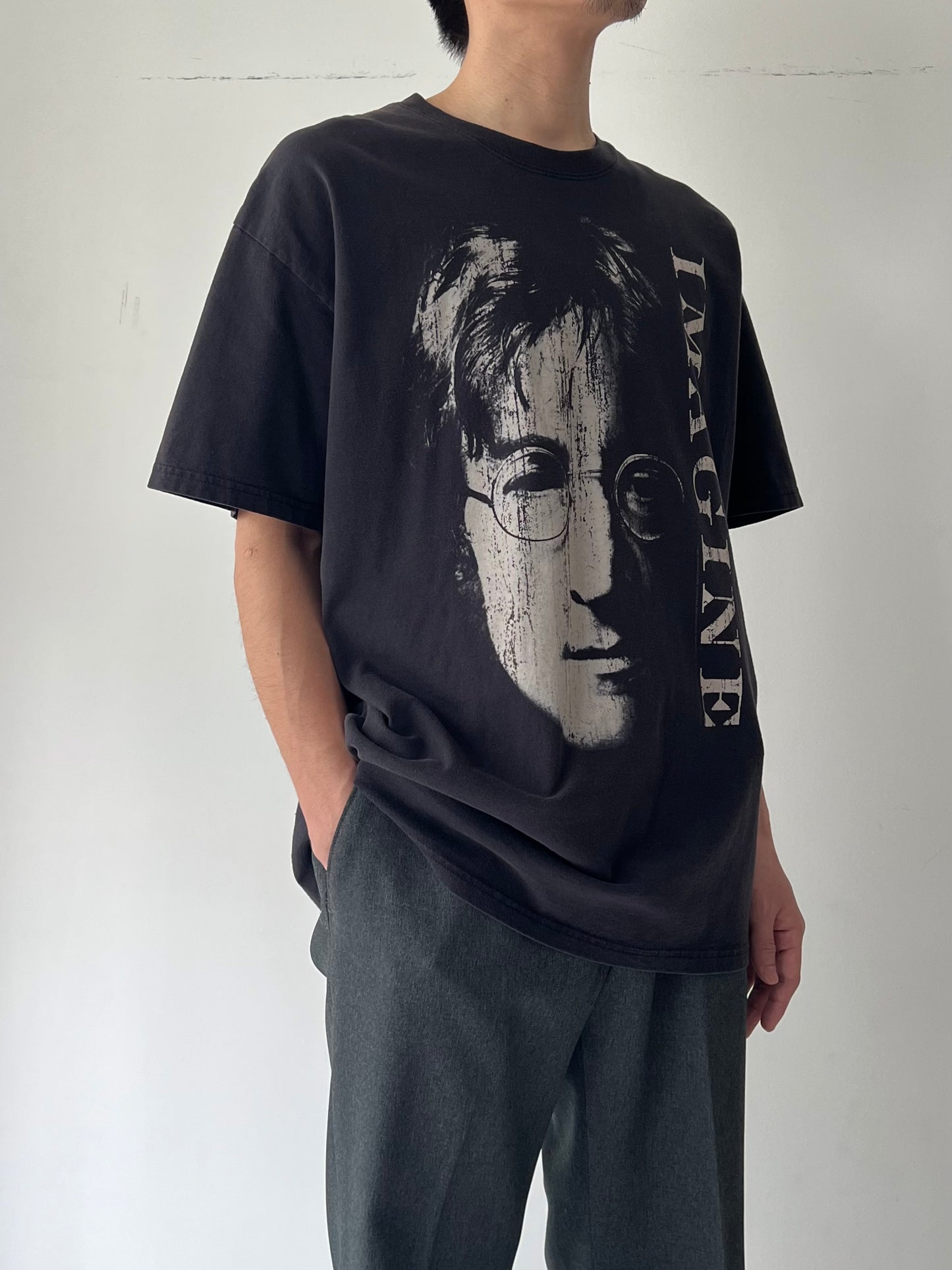 00's John Lennon music t-shirt "IMAGINE"
