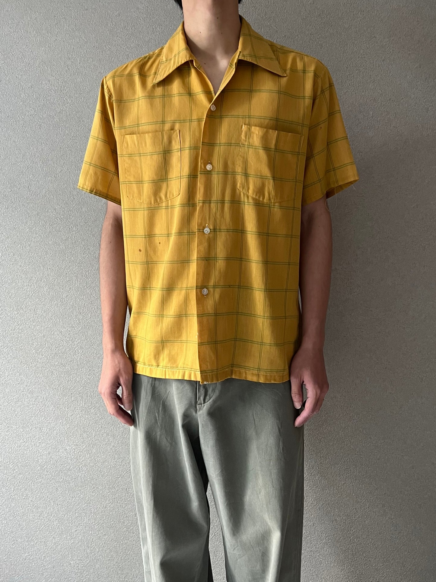 70's TOWNCRAFT open collar shirt