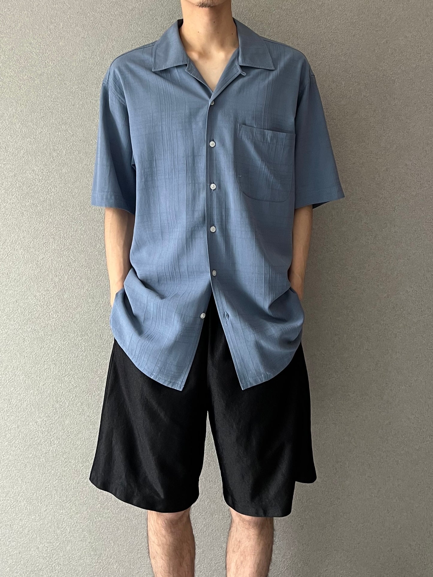 00's Joseph & Feiss open collar silk shirt